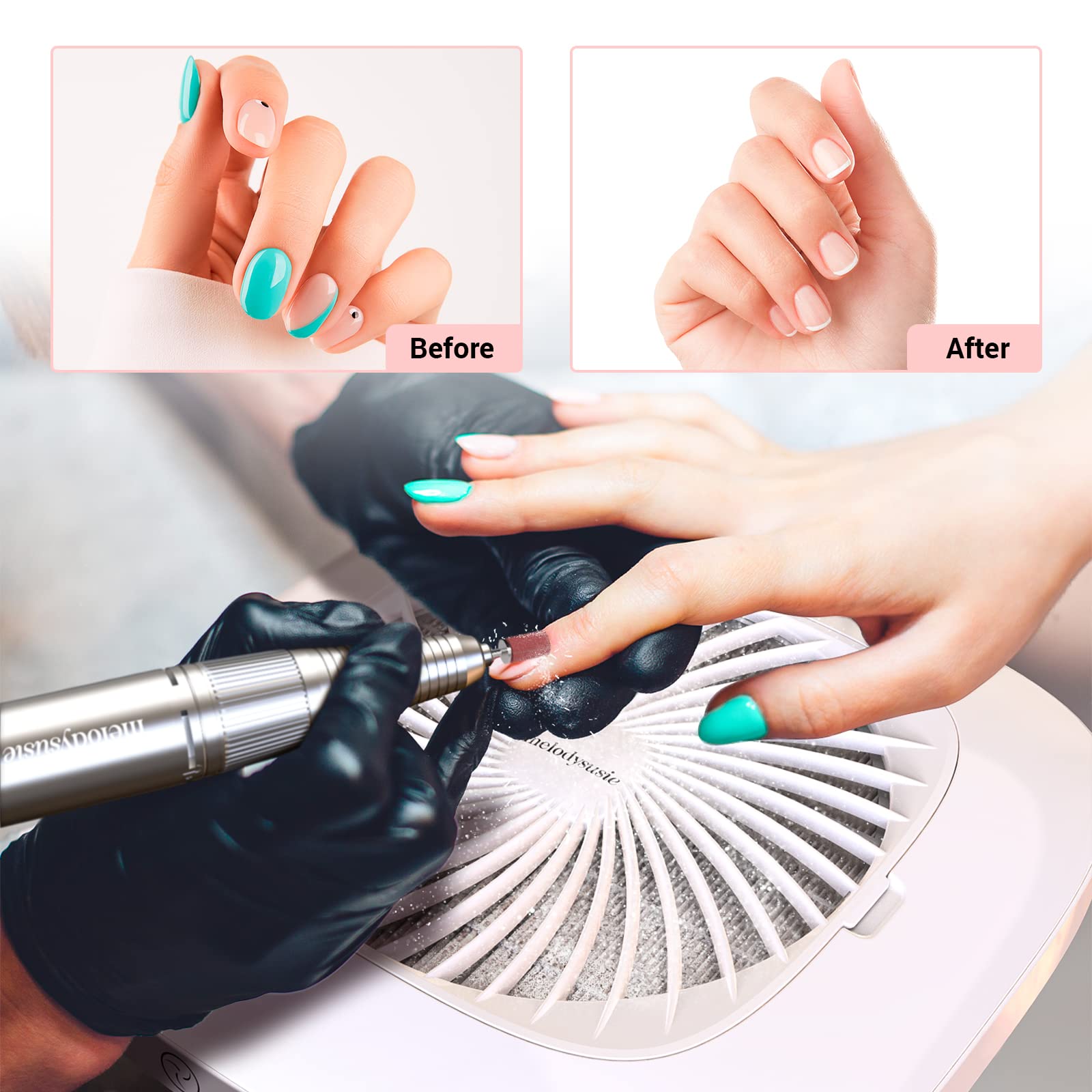 MelodySusie 100 Pcs Nail Drill Bits Sanding Bands - 60 Coarse Grit Nail File Sanding Bands for Acrylic Nails, Gel Manicures & Pedicures | Professional Nail Art Tools for Salon & Home Use