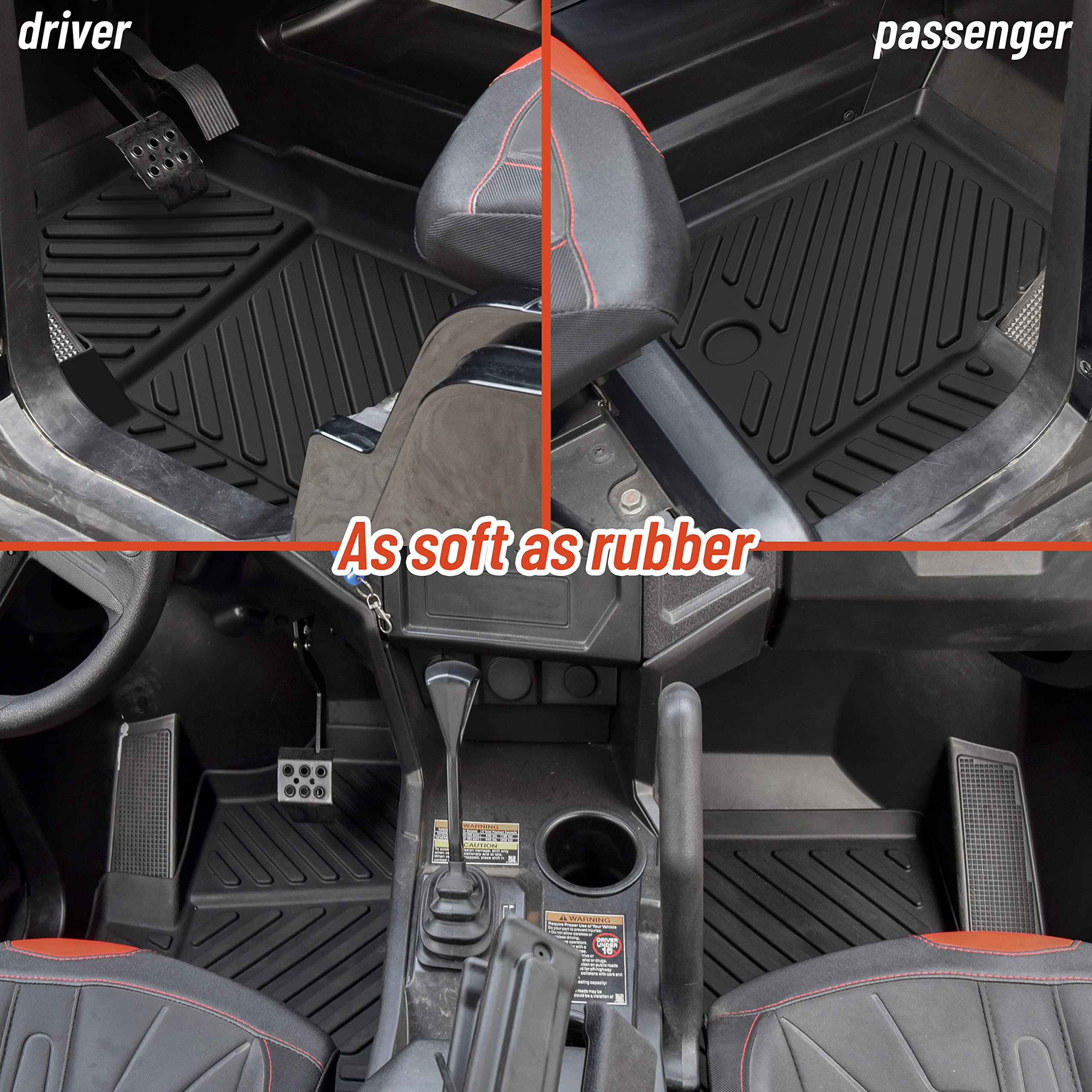 Premium TPE Anti-Slip Floor Mats for Polaris General 1000/XP 1000 (2016-2024) | All-Weather Protection Front Row Floor Liners | Durable Slush Mats for UTV Accessories | Perfect for Off-Roading, Hunting & Muddy Terrains