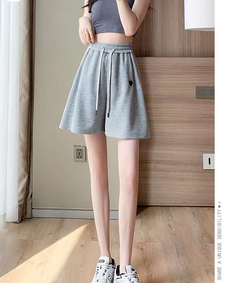 Women's Bermuda Shorts - Cute Heart Print Casual Summer Athletic Shorts for Running, Walking & Home Wear | Soft Jersey Sweatpants for Teens & Girls