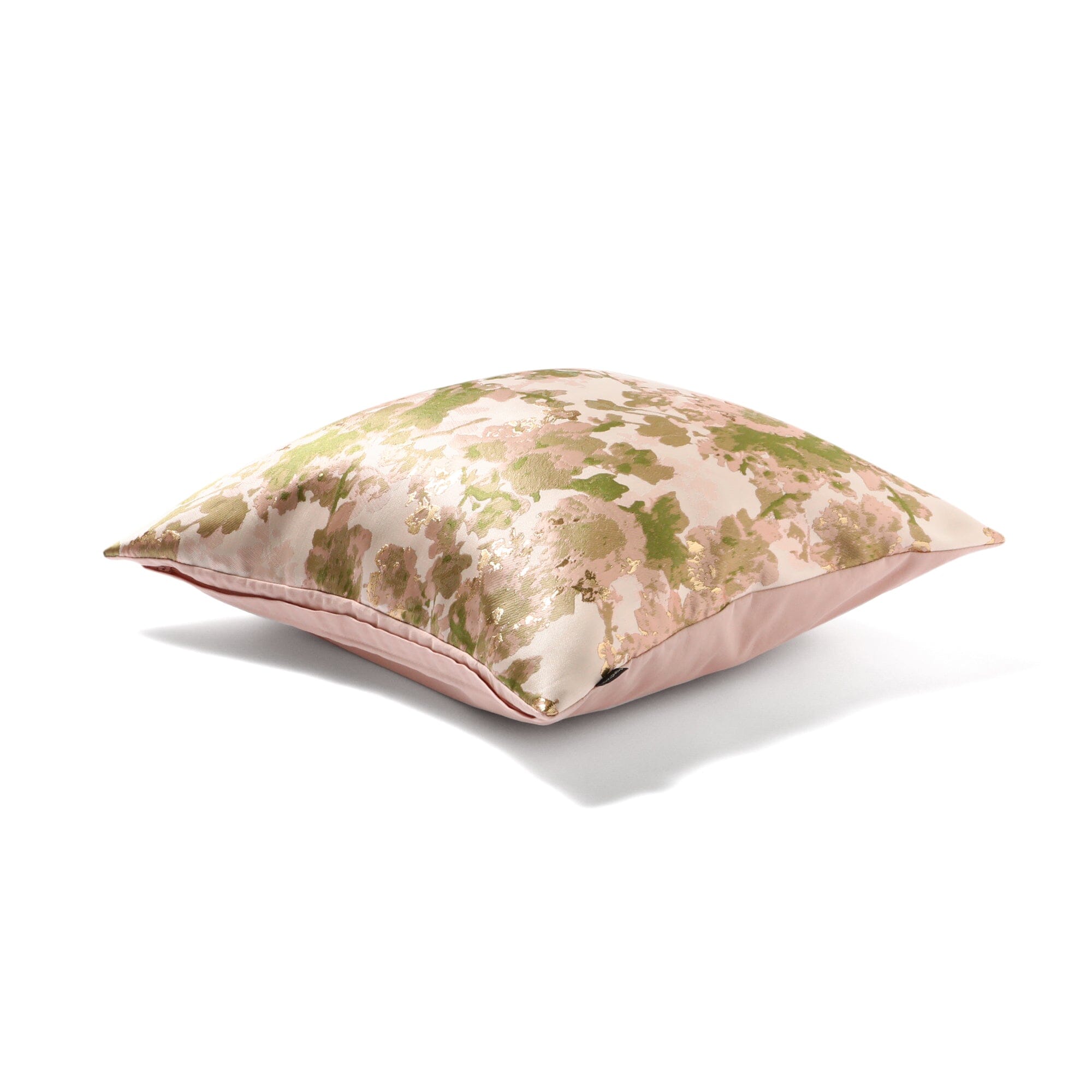 Jq Floral Cushion Cover 18x18 Inches - Soft Pink & Green Decorative Pillow Case for Sofa, Bed, Living Room - Home Decor Accent for Modern Interior Design