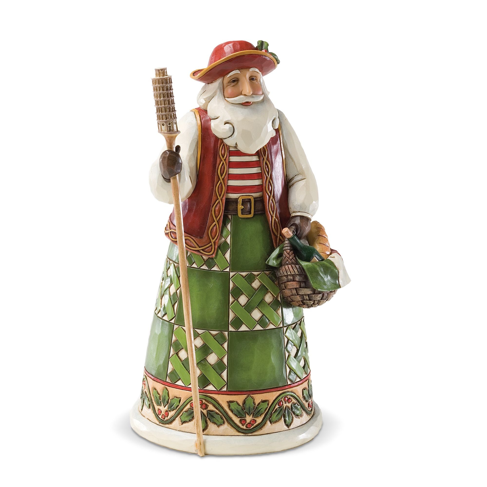 Italian Santa Figurine - Handmade Christmas Decoration for Home, Tree & Holiday Display - Perfect for Festive Decor & Gift Giving