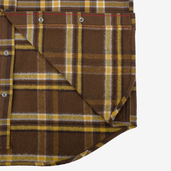 Iron Heart IHSH 372 Ultra Heavy Flannel Western Shirt - Brown Crazy Check Plaid for Men | Durable Workwear & Outdoor Adventure Shirt