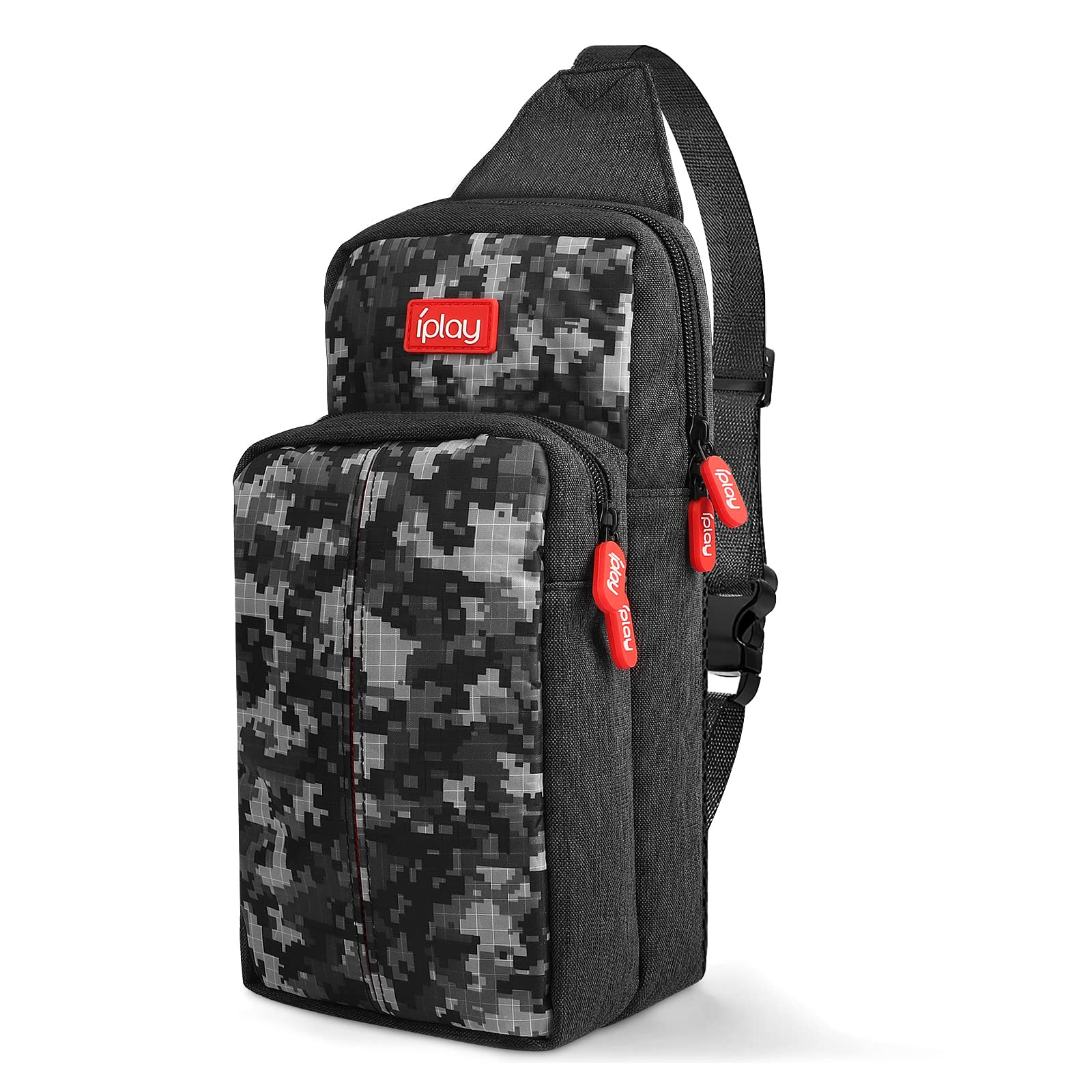 Nintendo Switch/Lite/OLED Travel Backpack - Portable Waterproof Nylon Crossbody Shoulder Bag for Console, Dock, Joy-Cons & Accessories - Perfect for Gaming, Travel & Outdoor Adventures (Camouflage)