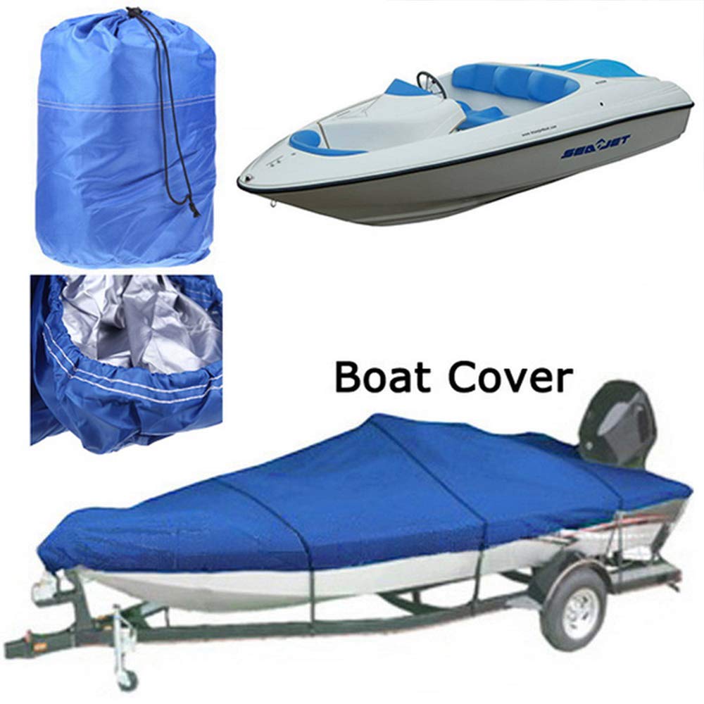 MASO Heavy Duty Boat Cover 17-19ft - 210D Waterproof Marine Grade Speedboat Cover with UV Protection - Perfect for Outdoor Boat Storage & Winter Protection