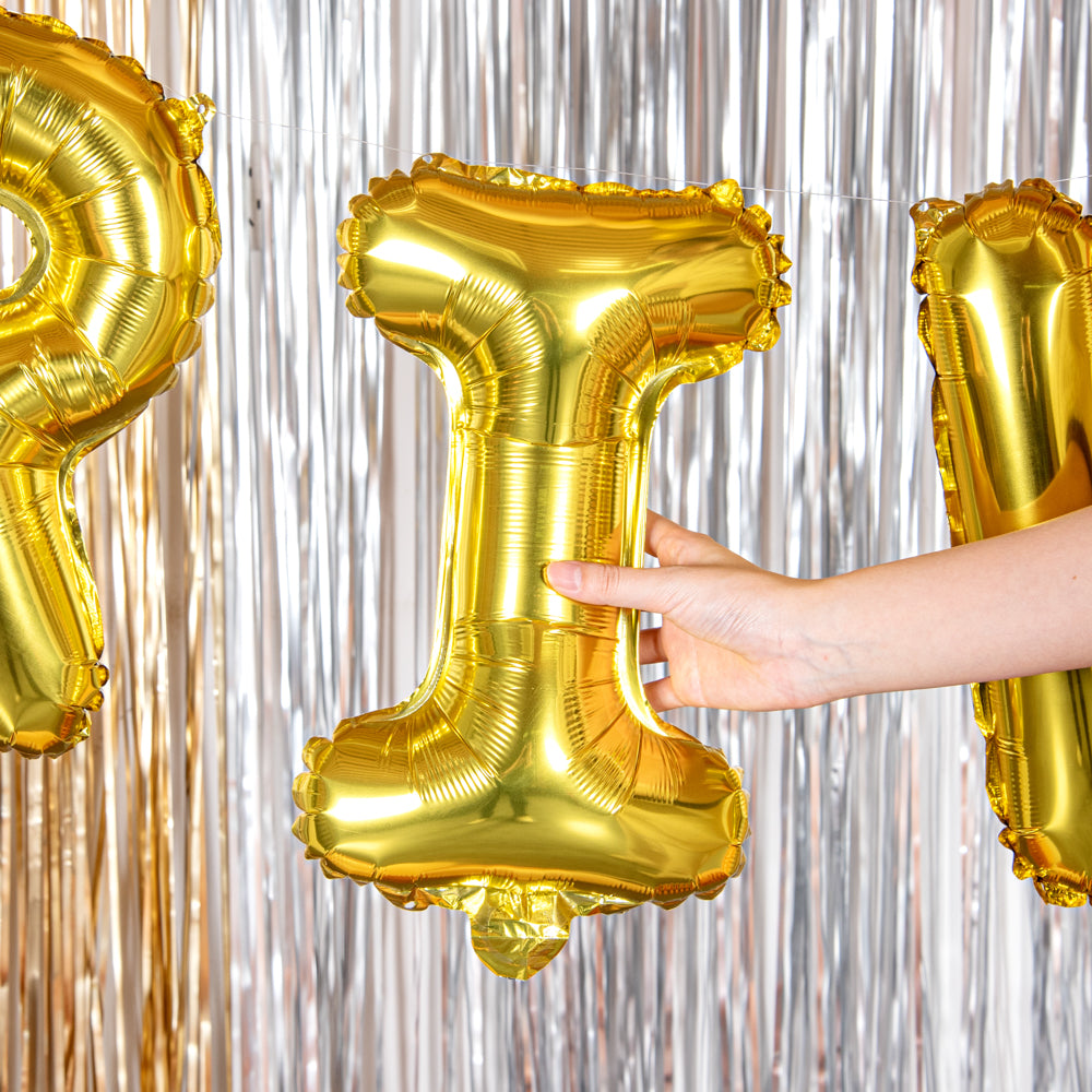 Balloonify Gold Mylar Letter I Balloon - 16 Inch Large Foil Alphabet Balloon for Birthday Party Decorations, Baby Showers & Graduation Celebrations
