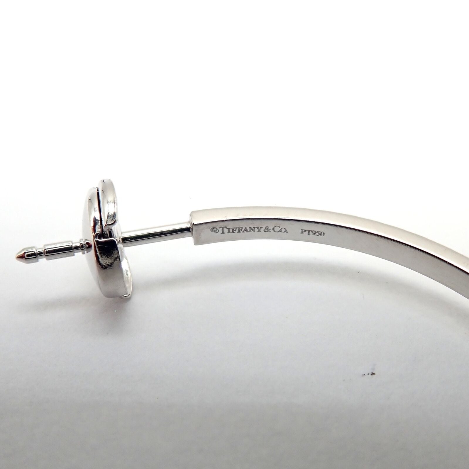 Authentic Tiffany & Co Platinum Metro Diamond Large Inside Out Hoop Earrings - Luxury Diamond Hoops for Women, Perfect for Weddings, Parties & Special Occasions