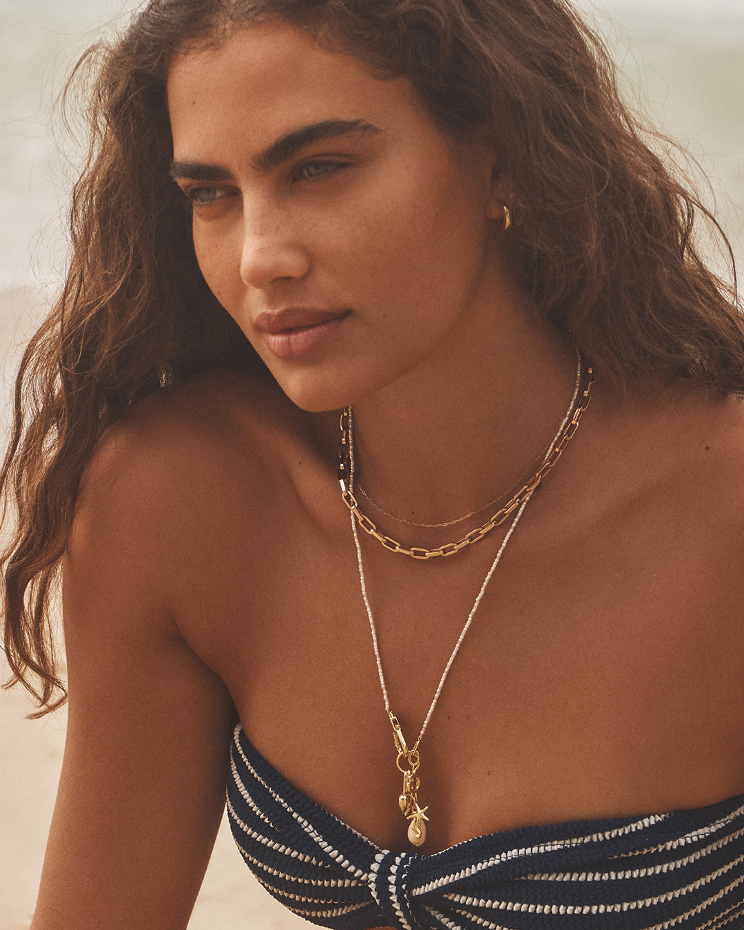 Ocean Cluster Charm Necklace - Elegant Sea-Inspired Jewelry for Women, Perfect for Beach Vacations, Weddings & Everyday Wear