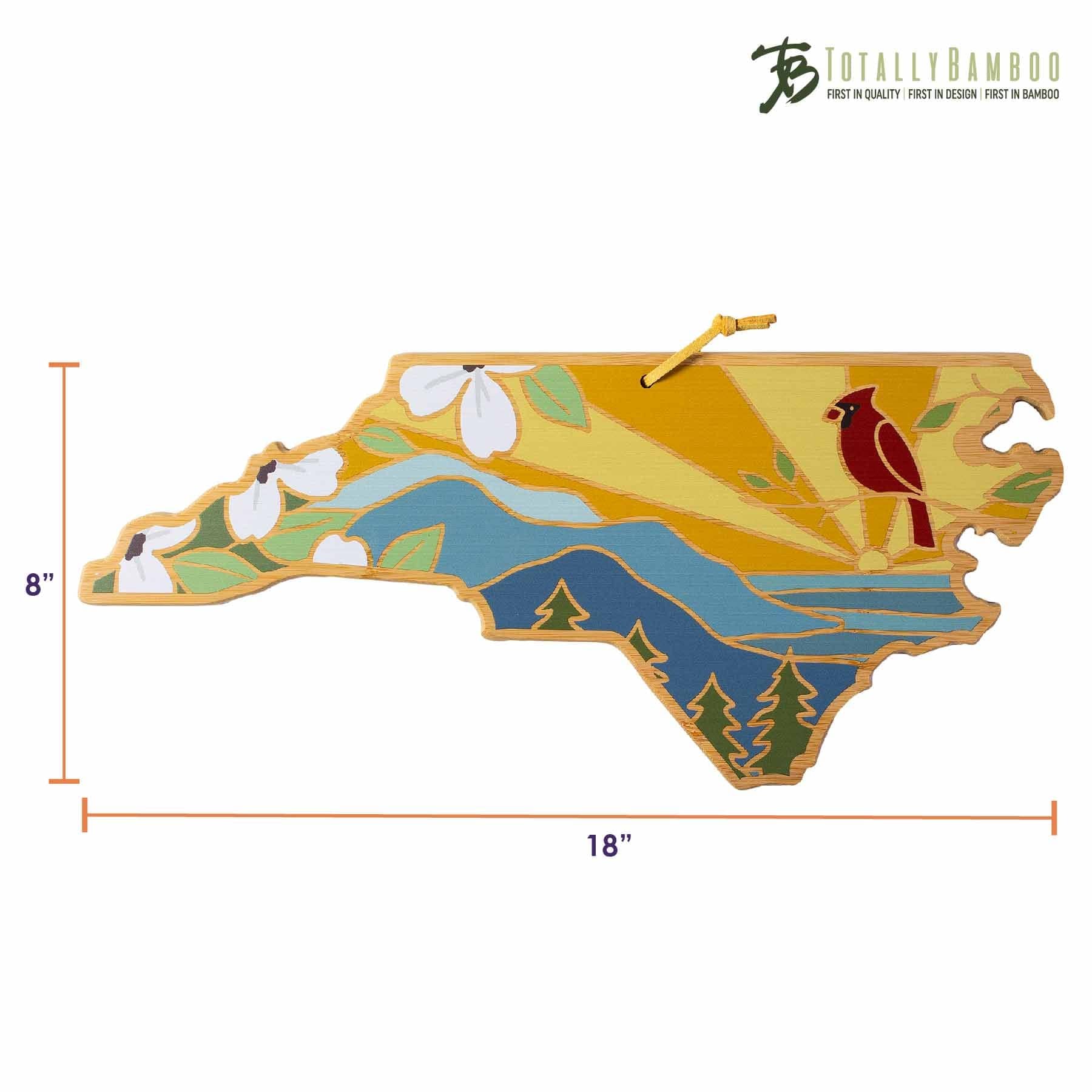 Handcrafted North Carolina Wooden Cutting Board with Summer Stokes Artwork - Perfect for Kitchen Prep, Charcuterie Boards & Home Decor Gifts