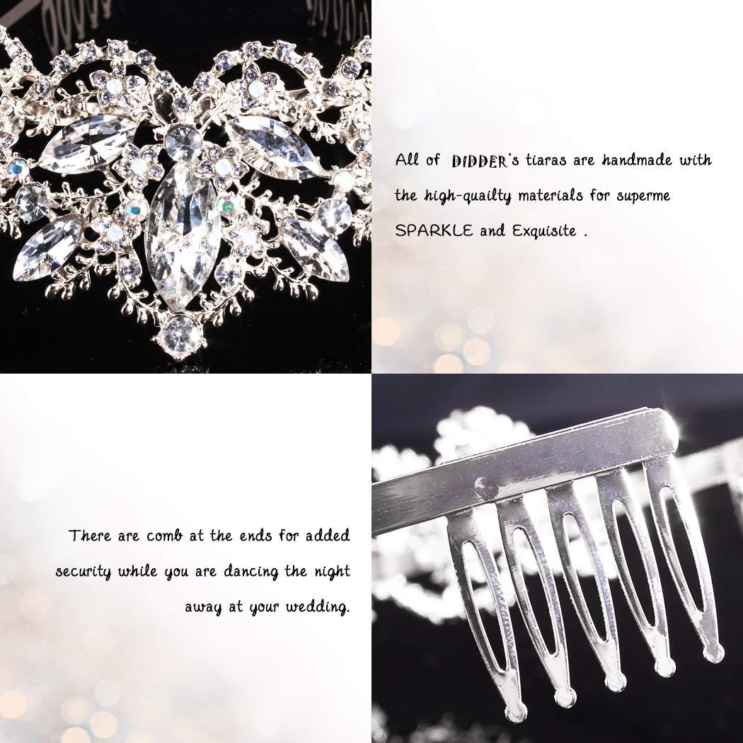 Sparkling Silver Tiara for Women - Crystal Bridal Crown & Princess Headpiece for Girls, Prom, Wedding, Halloween Costume & Christmas Gift - Perfect for Birthday Parties, Pageants & Special Occasions