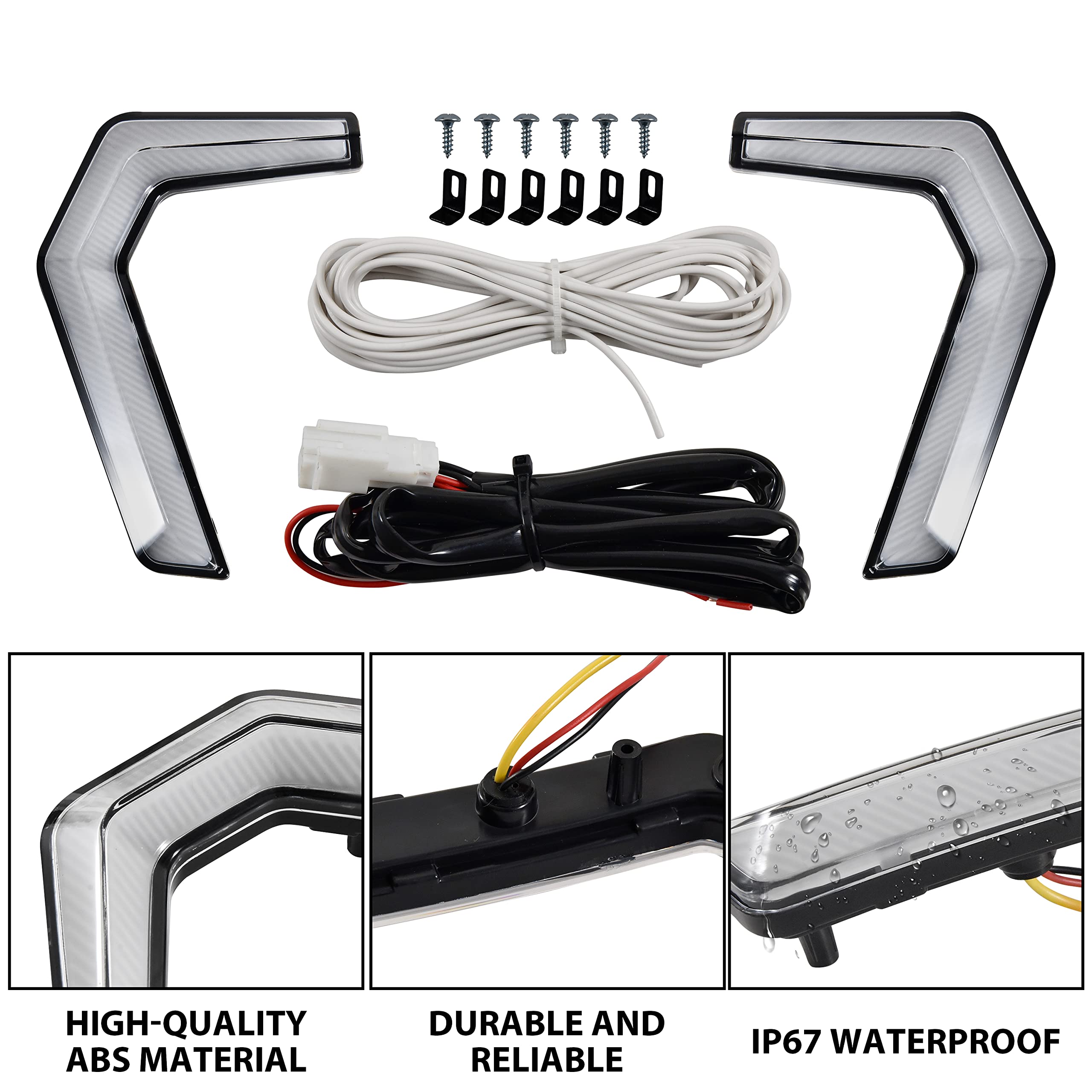 SAUTVS LED Turn Signal Fang Lights for Polaris General XP 1000 - Grille Accent Lights, Signature Grill Lamps Compatible with Polaris General 1000/4, 1000/XP, XP4 1000 (2016-2024 Models) - 2PCS Off-Road Accessories for Enhanced Visibility & Style
