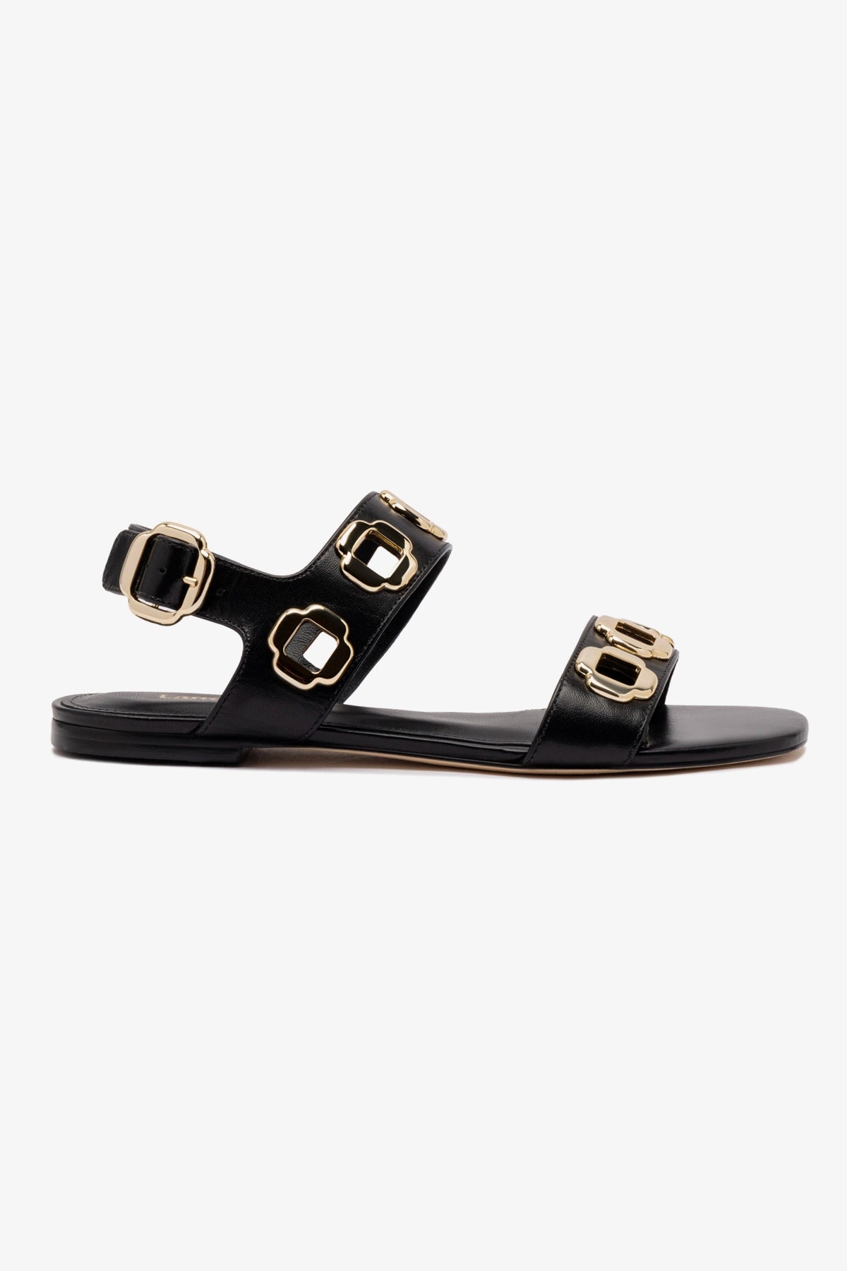 Milan Flat Sandal Women's Black Leather Comfortable Slip-On Sandals for Summer Walking, Beach Vacation & Casual Outfits