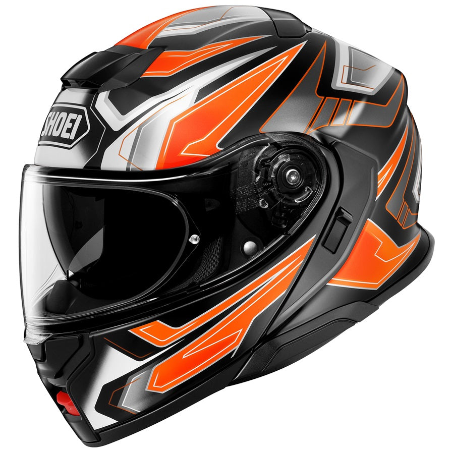 Shoei Neotec 3 Anthem Black Orange White Motorcycle Helmet - Full Face Modular DOT Certified for Street & Touring Rides
