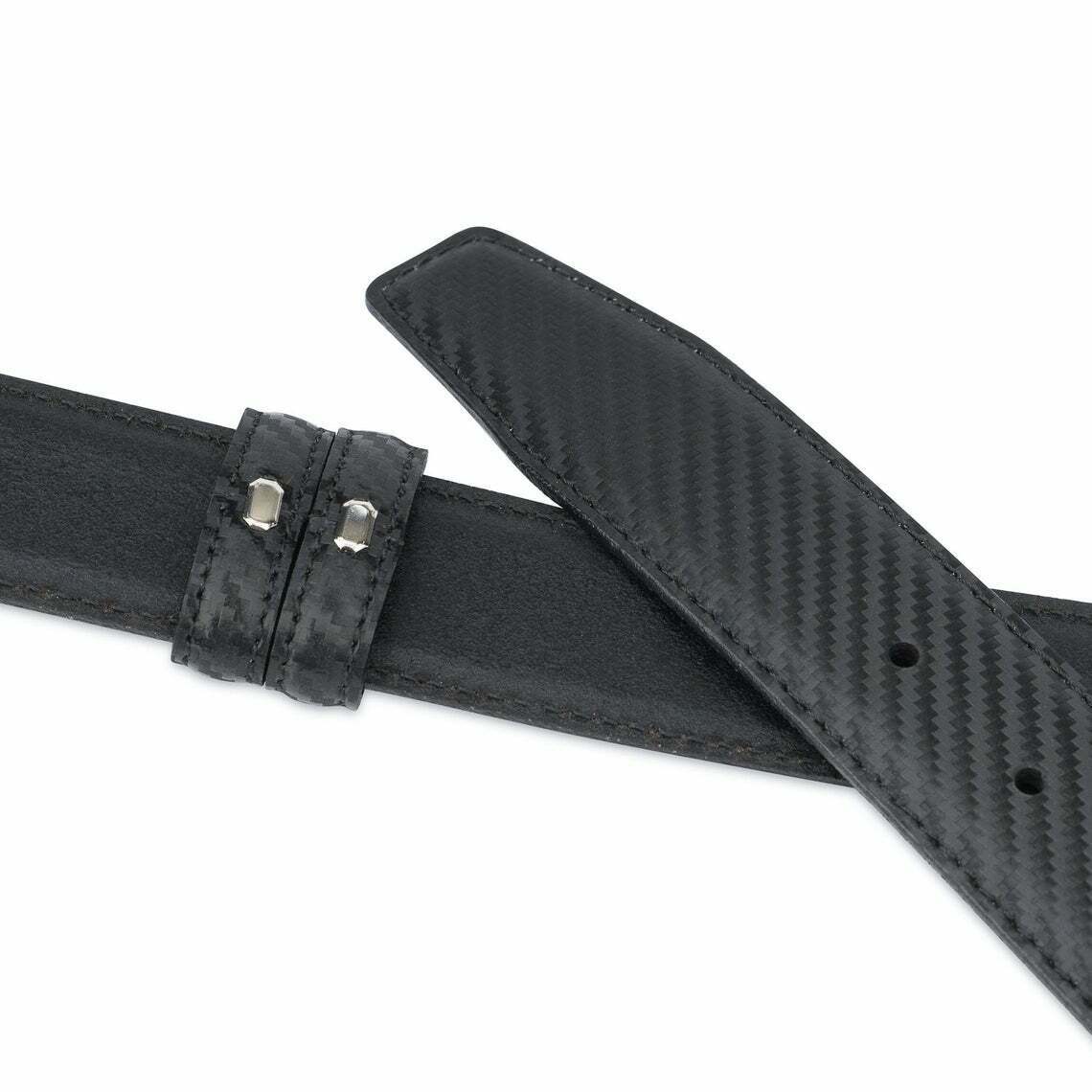 Premium Carbon Fiber Men's Black Leather Belt Strap - 35mm Replacement for Ferragamo Belts | Durable & Stylish Accessory for Business, Casual & Formal Occasions