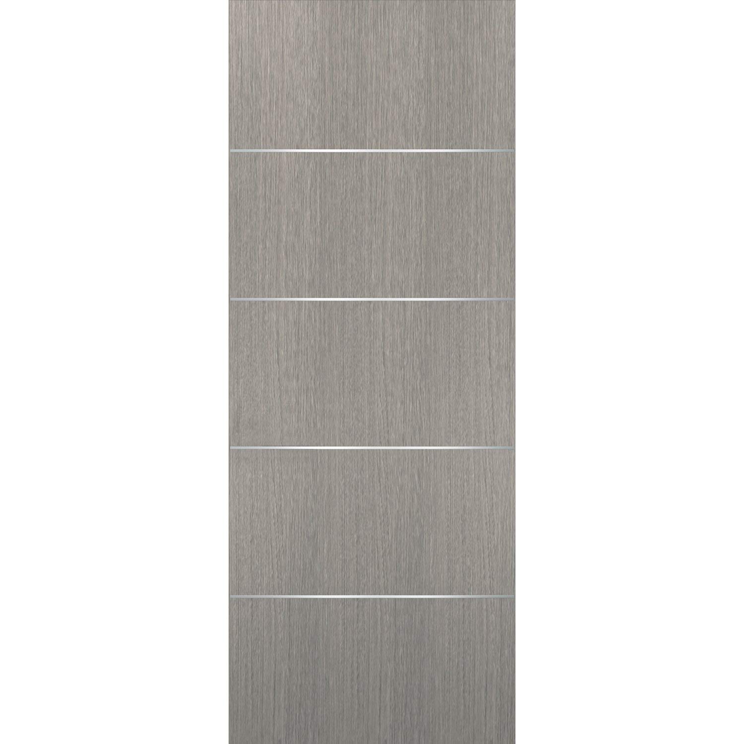 28x80 Slab Barn Door Panel - Planum 0020 Grey Oak - Modern Flush Sliding Door for Closet & Room Divider - Durable Solid Wood Construction - Perfect for Bedroom, Office & Farmhouse Style Decor