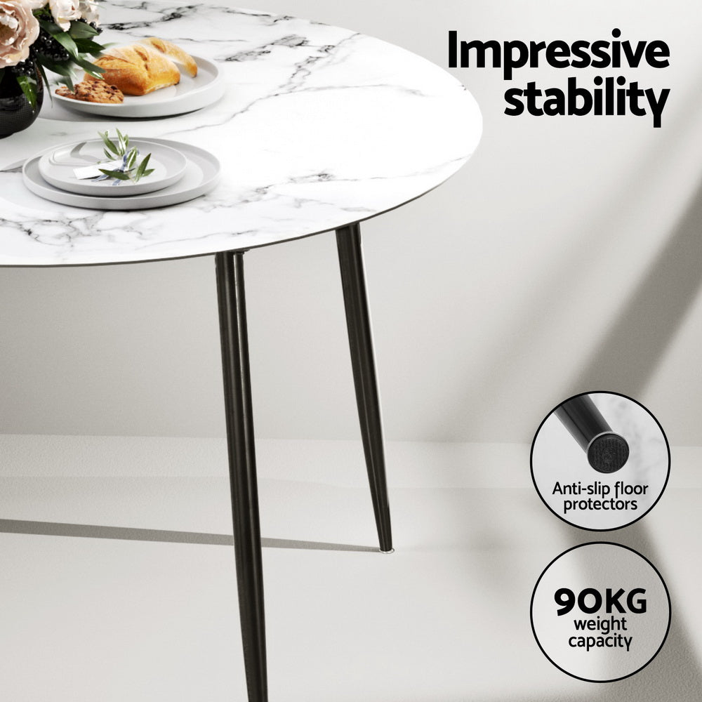 Artiss 5-Piece Dining Table Set with 4 Chairs - Modern Marble Grey Kitchen Table for Small Spaces | Perfect for Breakfast Nook, Apartment Dining, and Family Gatherings