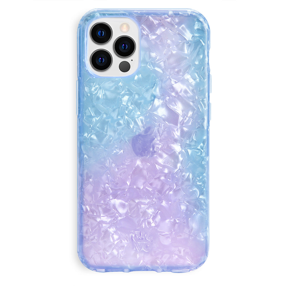 Blue Opal Quartz iPhone Case - Stylish Protective Cover for iPhone 12/13/14 Pro Max - Durable Shockproof Phone Case with Gemstone Design - Perfect for Everyday Use, Travel & Gifting