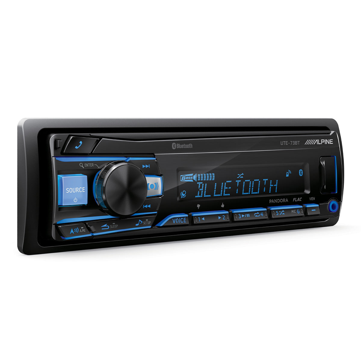 Alpine UTE-73BT Advanced Bluetooth Digital Media Receiver - Car Stereo with USB, Hands-Free Calling & Music Streaming for Vehicles
