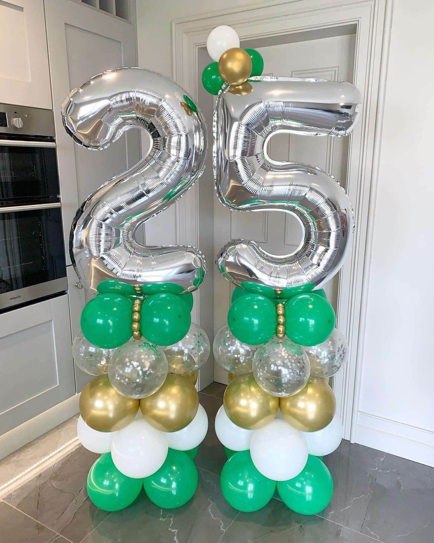 40 Inch Silver 25 Number Balloons - Giant Jumbo Foil Mylar Helium Balloons for Birthday Party Decorations - Perfect for 25th Anniversary, Graduation, Gender Reveal & Special Events