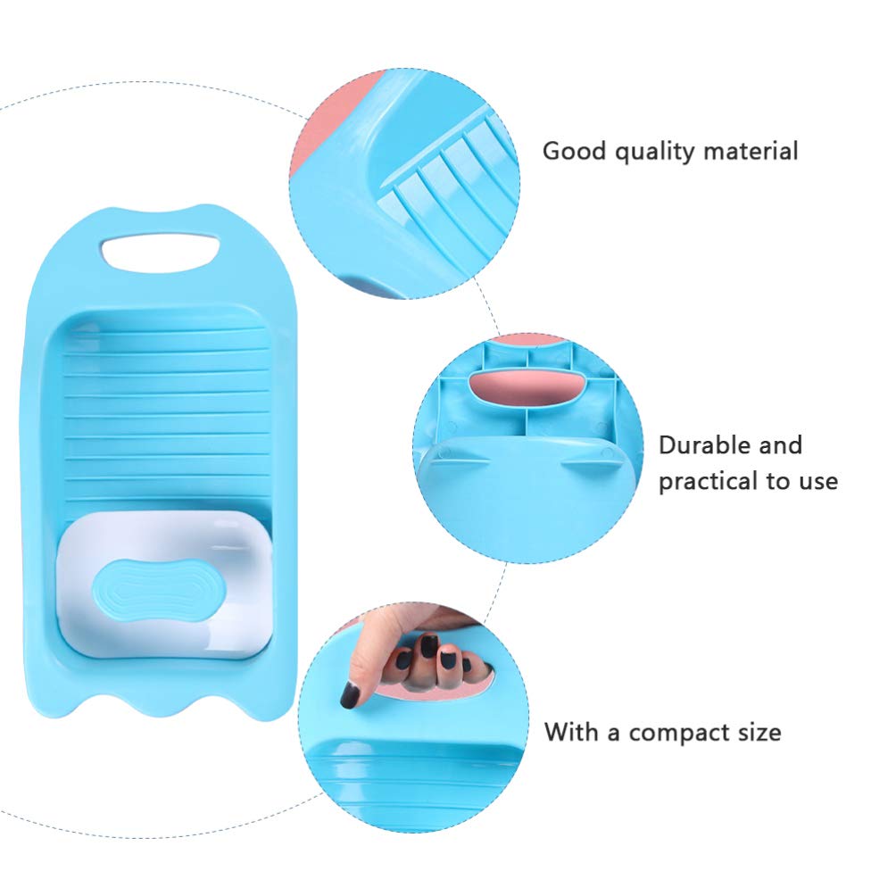 DOITOOL Mini Plastic Washboard - Portable Hand Washing Board for Underwear, Socks & Kids Clothes | Compact Laundry Tool for Travel, Camping & Small Space Cleaning