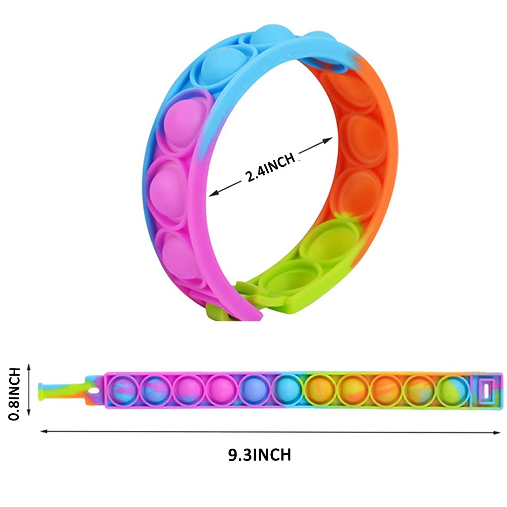 60 Pcs Pop Bracelet Bubble Fidget Sensory Toys - Stress Relief & Anxiety Relief for Kids & Adults - Perfect for Classroom Prizes, Party Favors, Easter Basket Stuffers, Christmas & Valentine Gifts - Great for ADHD, Autism & Sensory Play