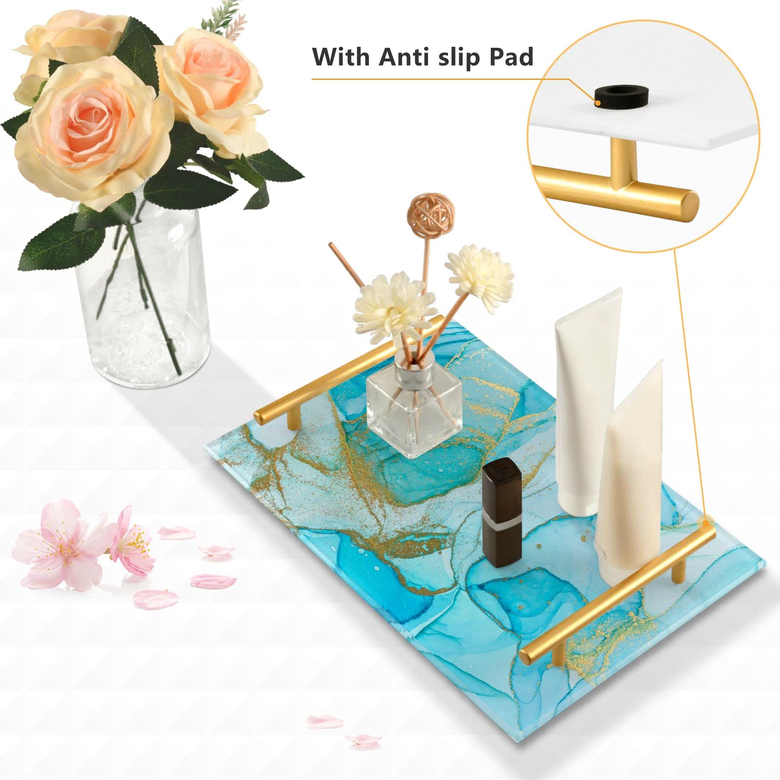 Acrylic Serving Tray with Handles - 7.87