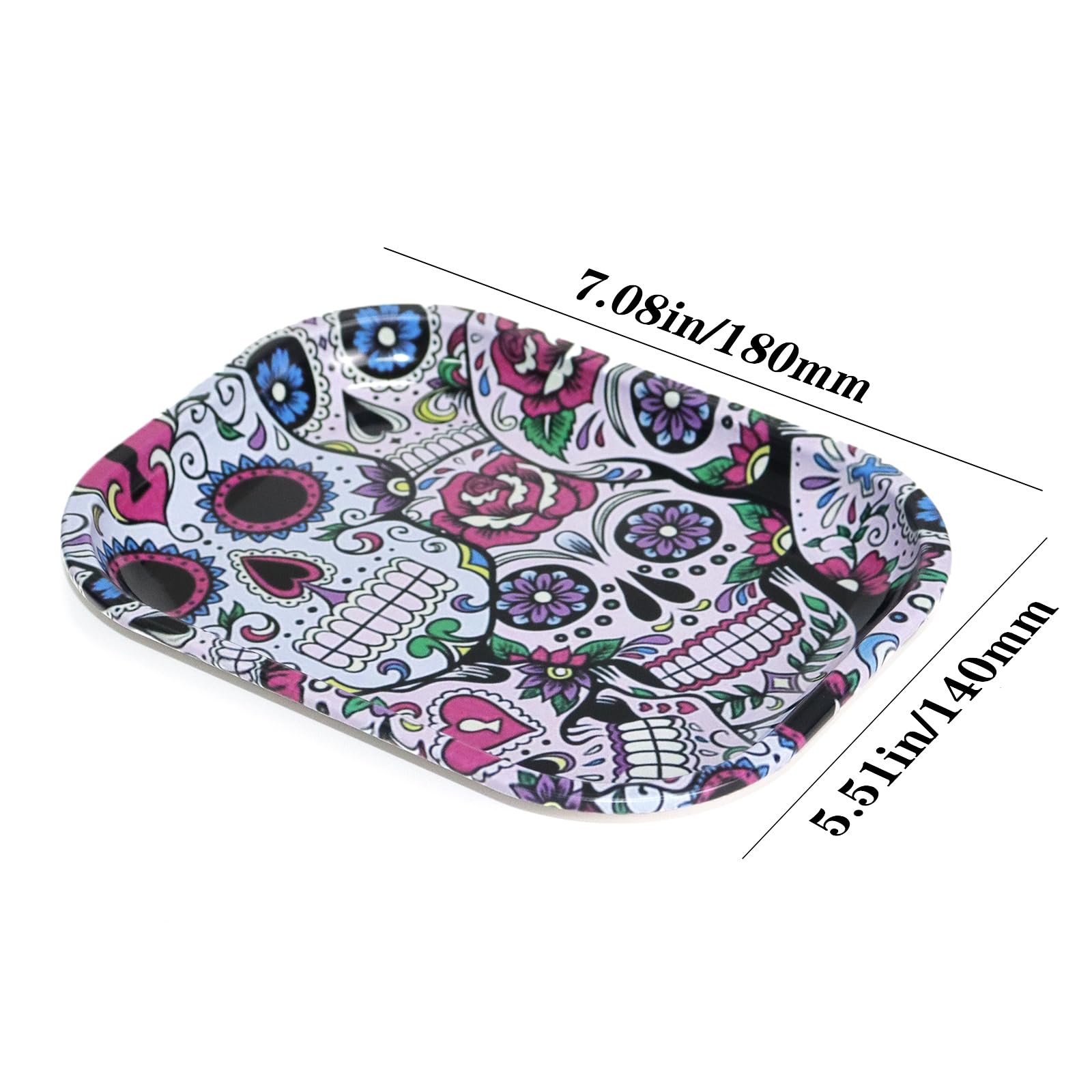Premium Metal Rolling Tray with Skull Design - 7