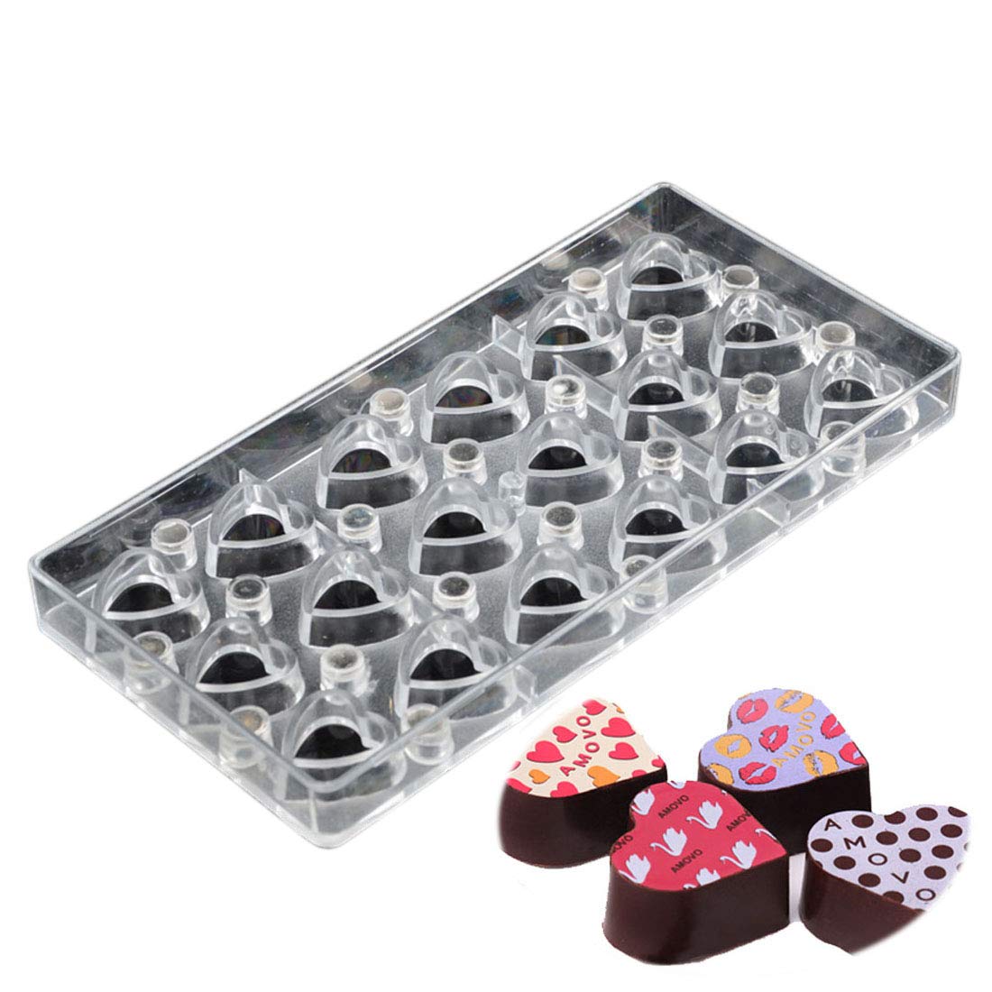 Premium Polycarbonate Chocolate Transfer Sheet Mold - Heart Shaped DIY Candy Making Tool for Handcrafted Chocolates, Baking Decorations & Valentine's Gifts (19325) | Perfect for Home Baking, Professional Confectionery & Romantic Gift Packaging