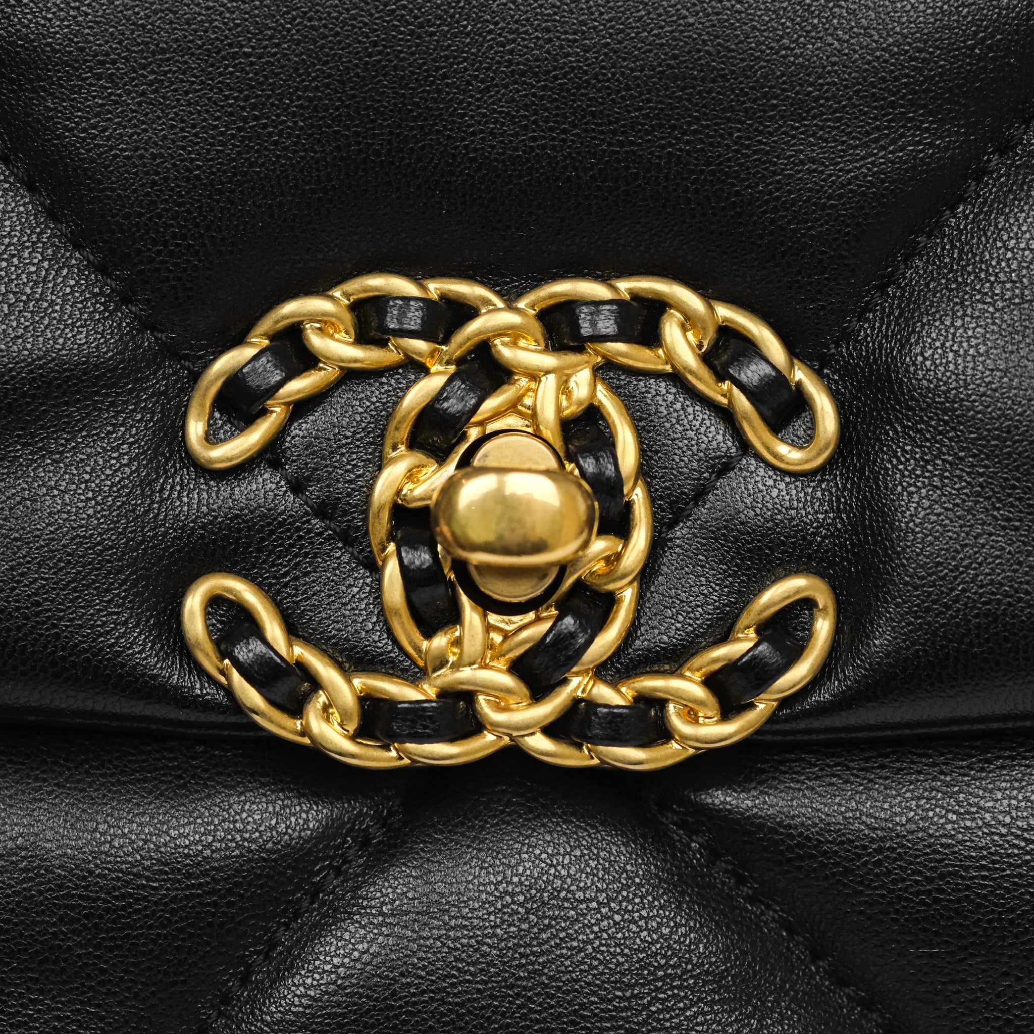 Chanel 19 Small Black Leather Flap Bag with Mixed Gold & Silver Hardware - Luxury Designer Handbag for Women, Perfect for Evening Events & Date Nights