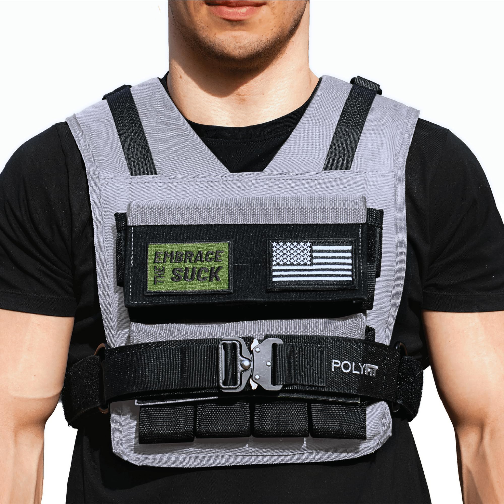 Polyfit Adjustable Weighted Vest for Men & Women - 25lb, 35lb, 45lb Options with Iron Weights - Strength Training, Running, Walking, Rucking Workout Gear - Perfect for Gym, Outdoor Fitness & Military Training