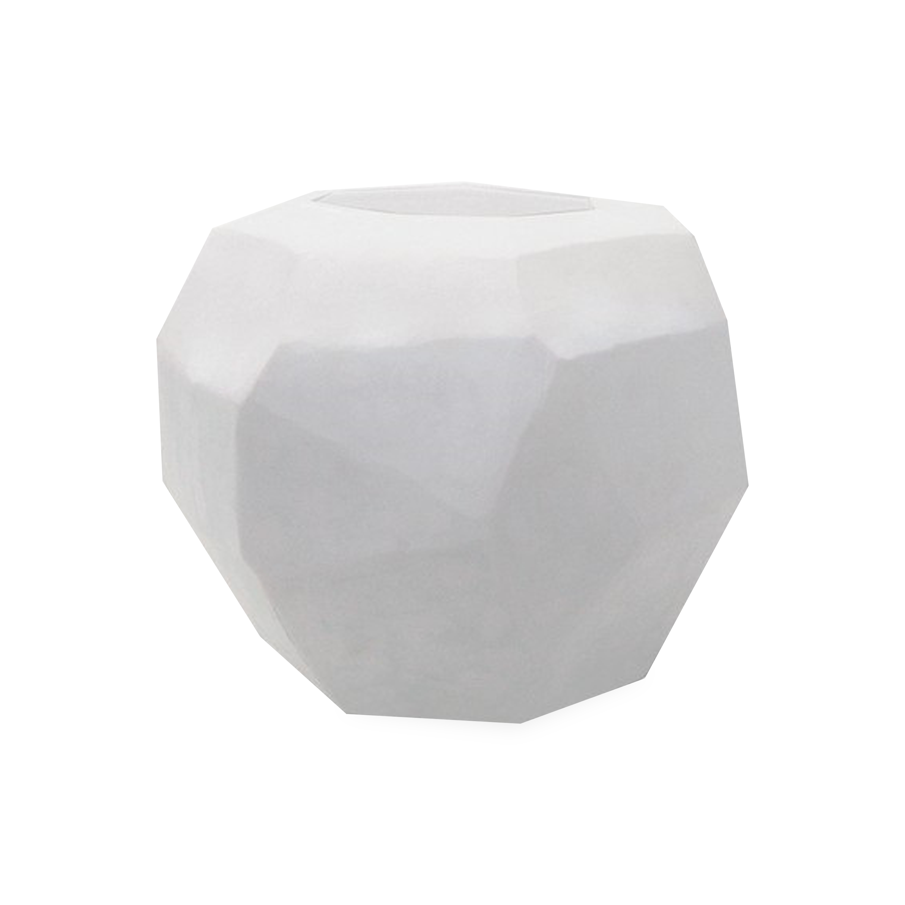 Modern Cubist Opal Glass Vase - Handmade Geometric Home Decor for Living Room, Office & Wedding Centerpiece