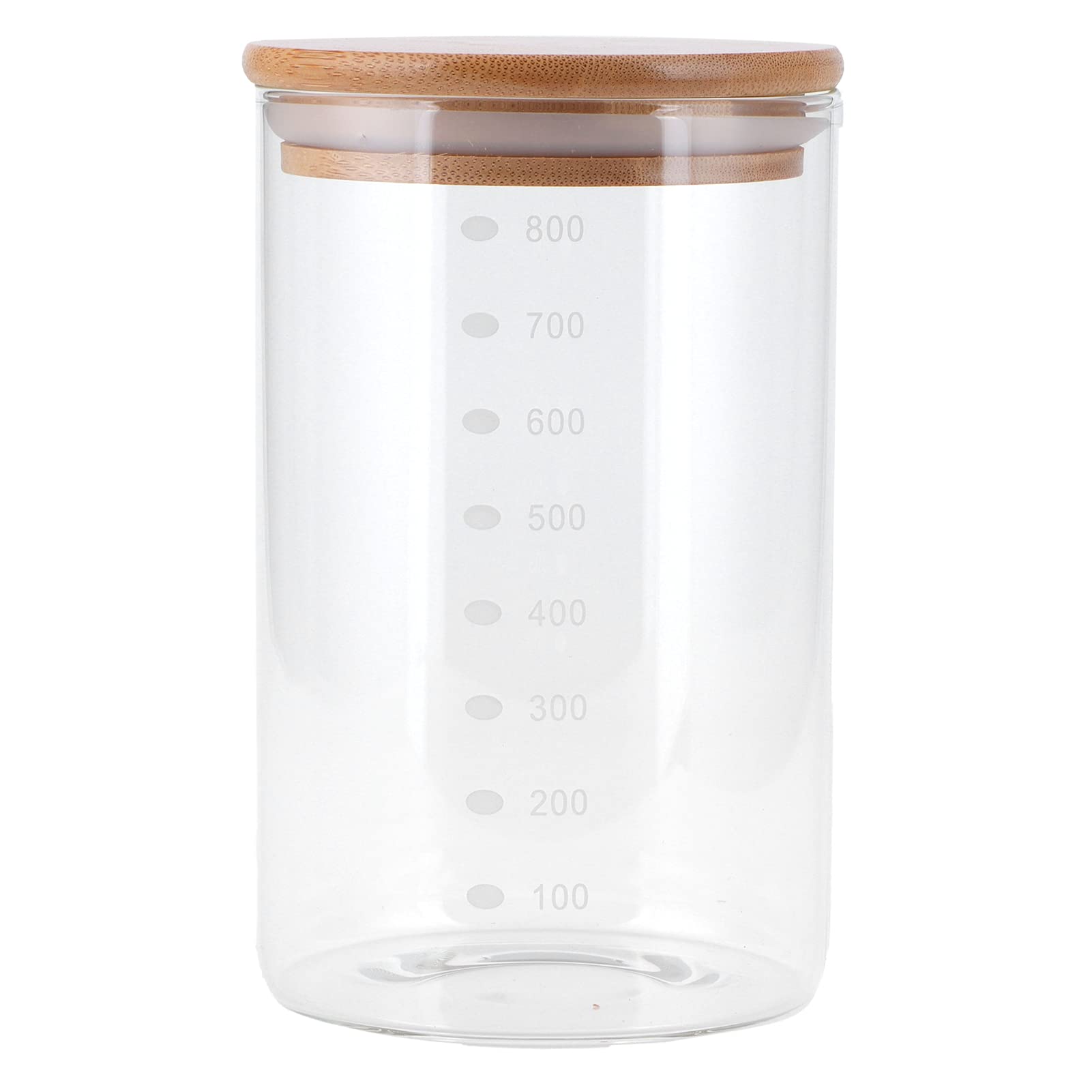 Premium Glass Storage Jars with Airtight Bamboo Lids - 800ML Clear Food Canisters for Tea, Coffee, Spices, Candy & Cookies | Ideal for Kitchen Pantry Organization, Coffee Bar Display & Bulk Food Storage