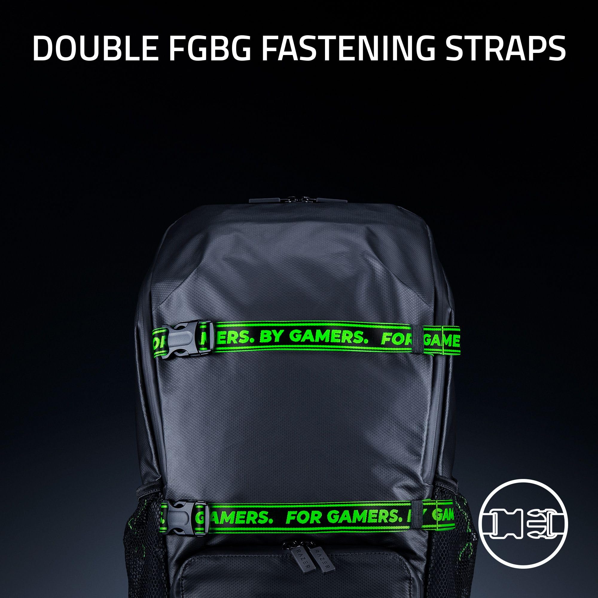 Razer Scout 16 Inch Gaming Laptop Backpack - Lightweight Water Resistant Travel Computer Bag for 16 Inch Notebooks - Perfect for Gaming, Work & School Commute - Black