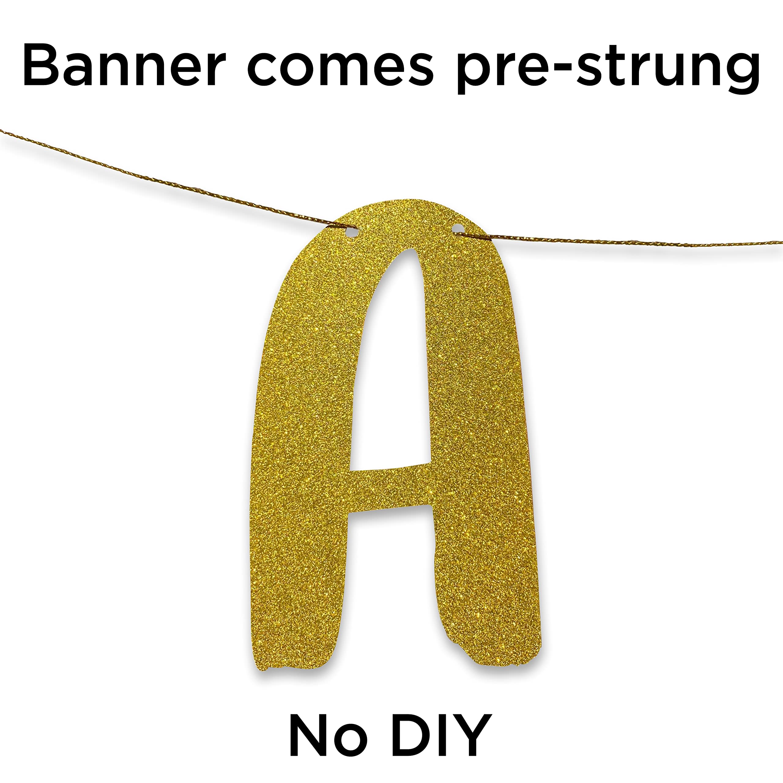 She Said No Strippers Gold Glitter Banner - Funny Bachelor Party Decorations, Bachelorette Party Supplies, Gag Gifts & Favors for Wedding Showers & Girls Night Out