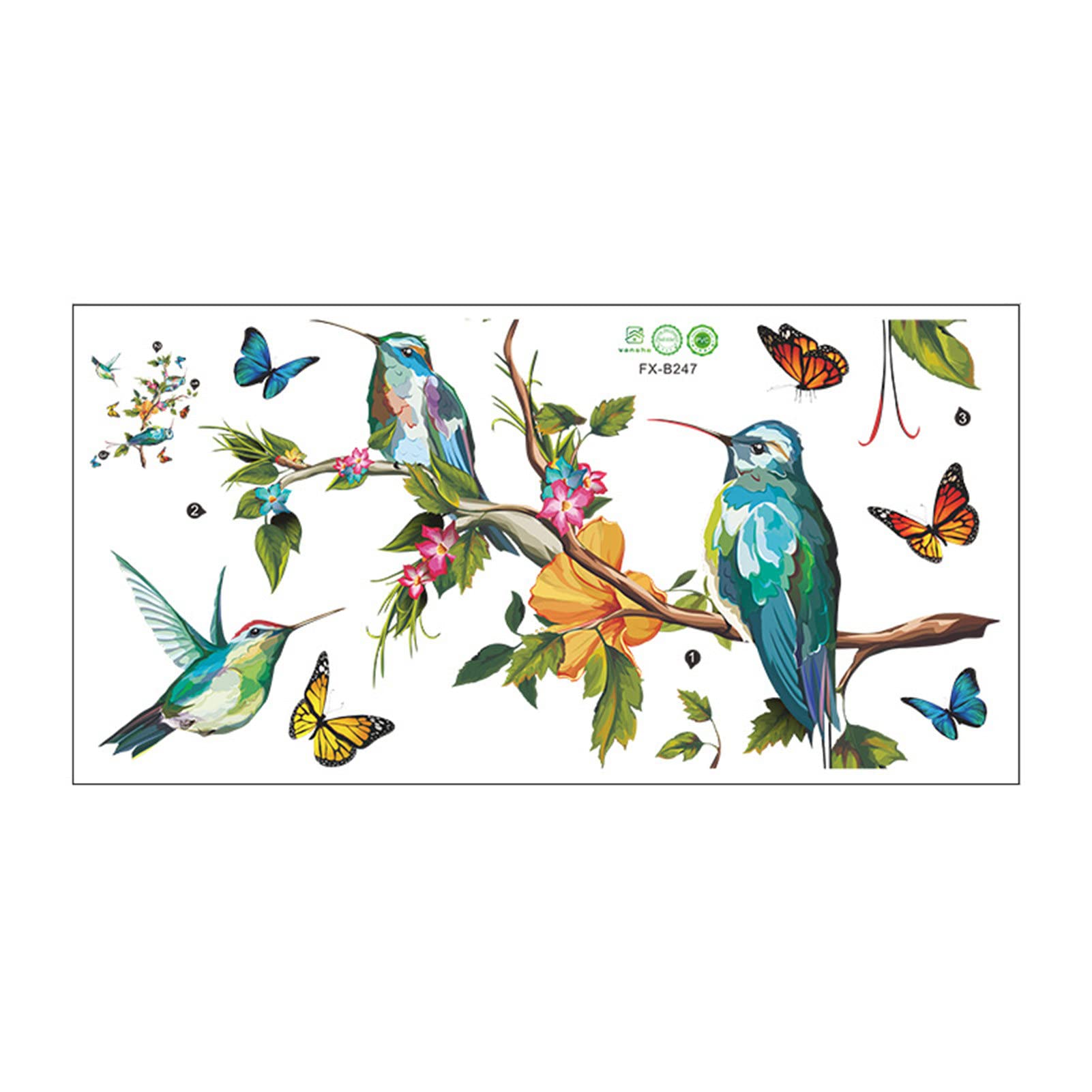 Removable PVC Bird Pattern Wall Stickers - Decorative Window & Wall Decals for Bedroom, Dorm, Car - Easy Peel & Stick Home Decor for Kids Room, Nursery, Office