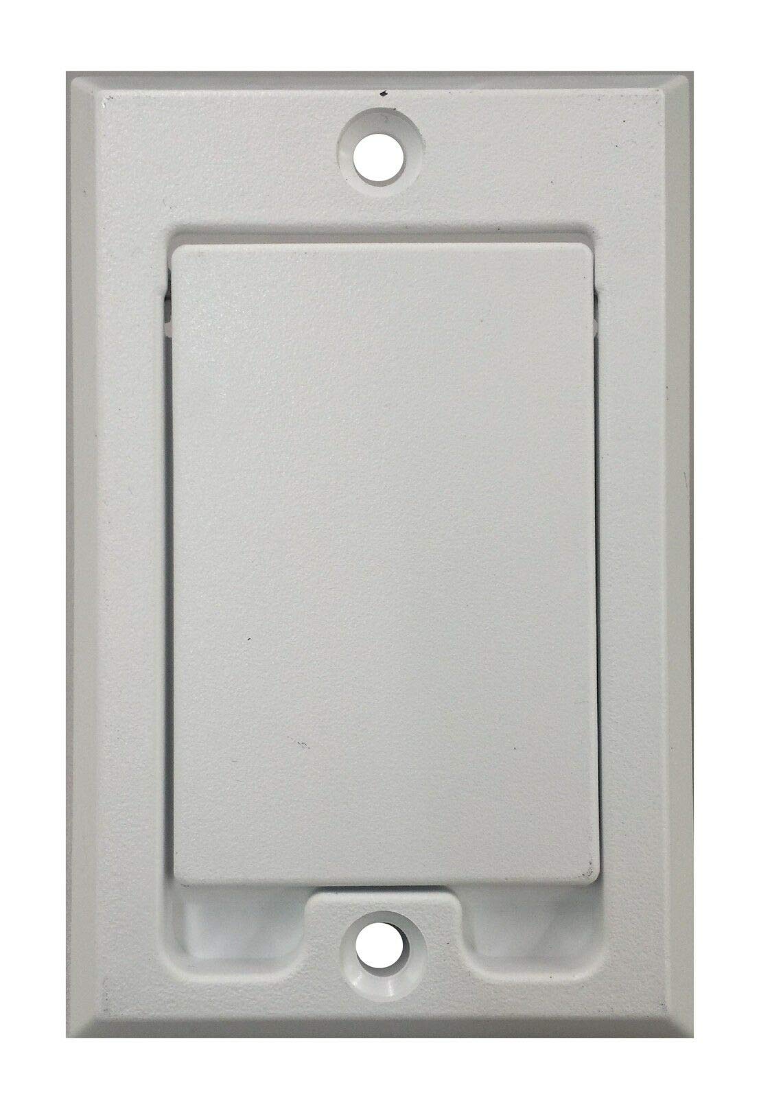 HASMX White Central Vacuum Square Door Inlet Wall Plate - Compatible with Nutone, Beam & VacuFlow Vacuum Cleaners - Fits 1 3/8
