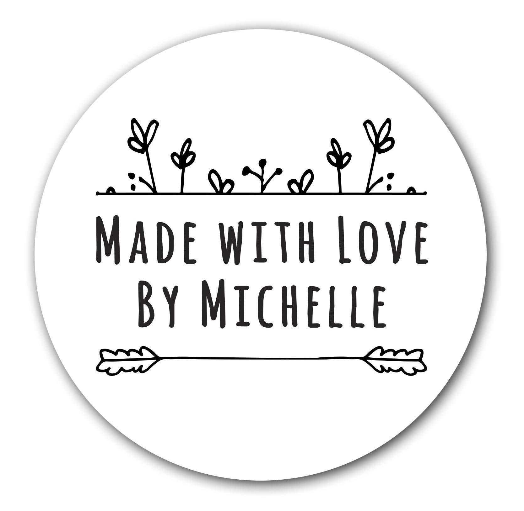 Custom Made with Love Stickers - Personalized Handmade Gift Labels for Weddings, Parties & Favors | Unique DIY Stickers for Gifts, Scrapbooking & Crafts