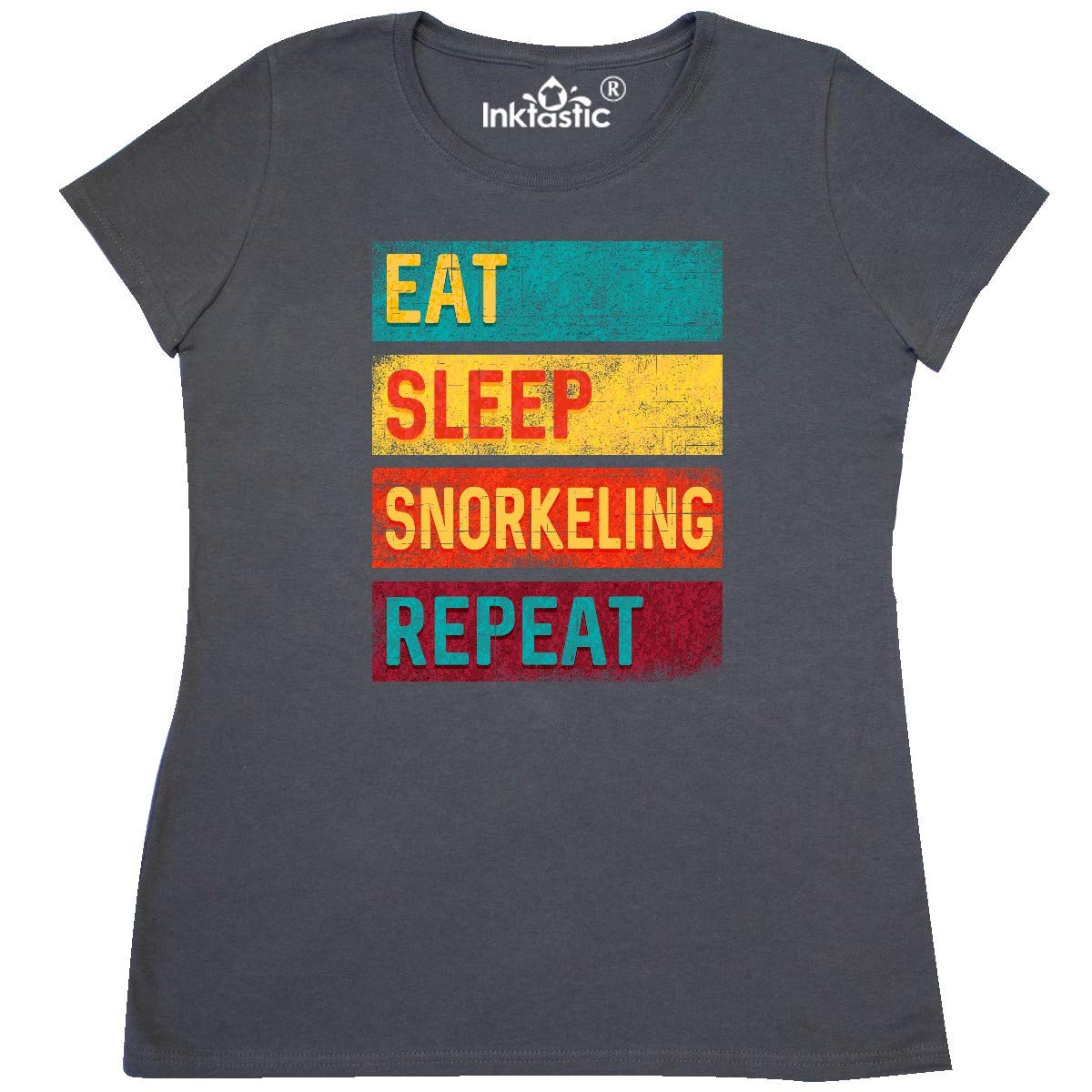 Eat Sleep Snorkel Repeat Women's T-Shirt - Funny Snorkeling Gift for Women - Perfect for Beach Vacations & Water Sports