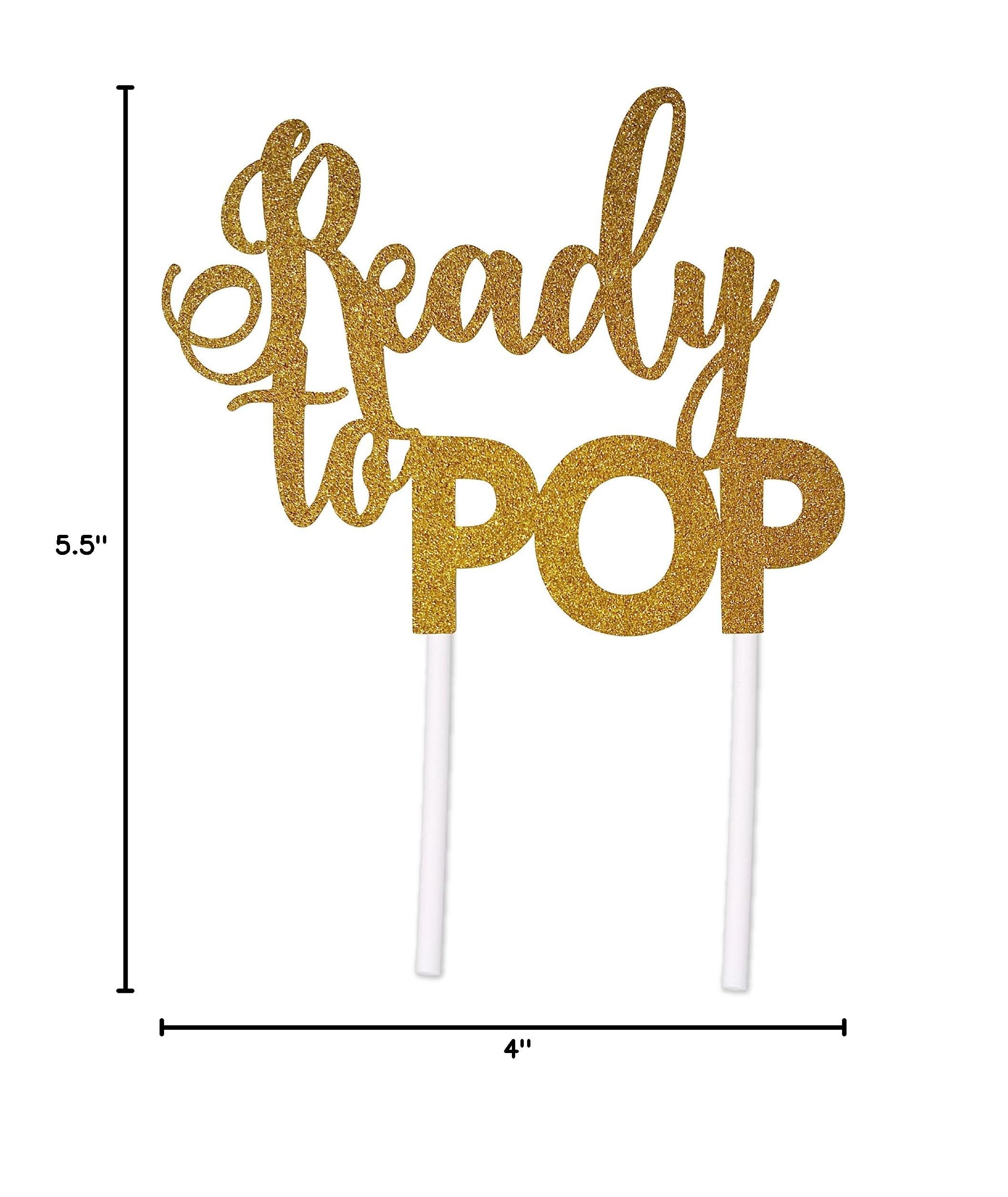 Gold Glitter Cardstock Ready to Pop Cake Topper - Perfect for Baby Showers, Gender Reveal Parties & Sprinkle Celebrations - Elegant Cake Decor for Special Occasions