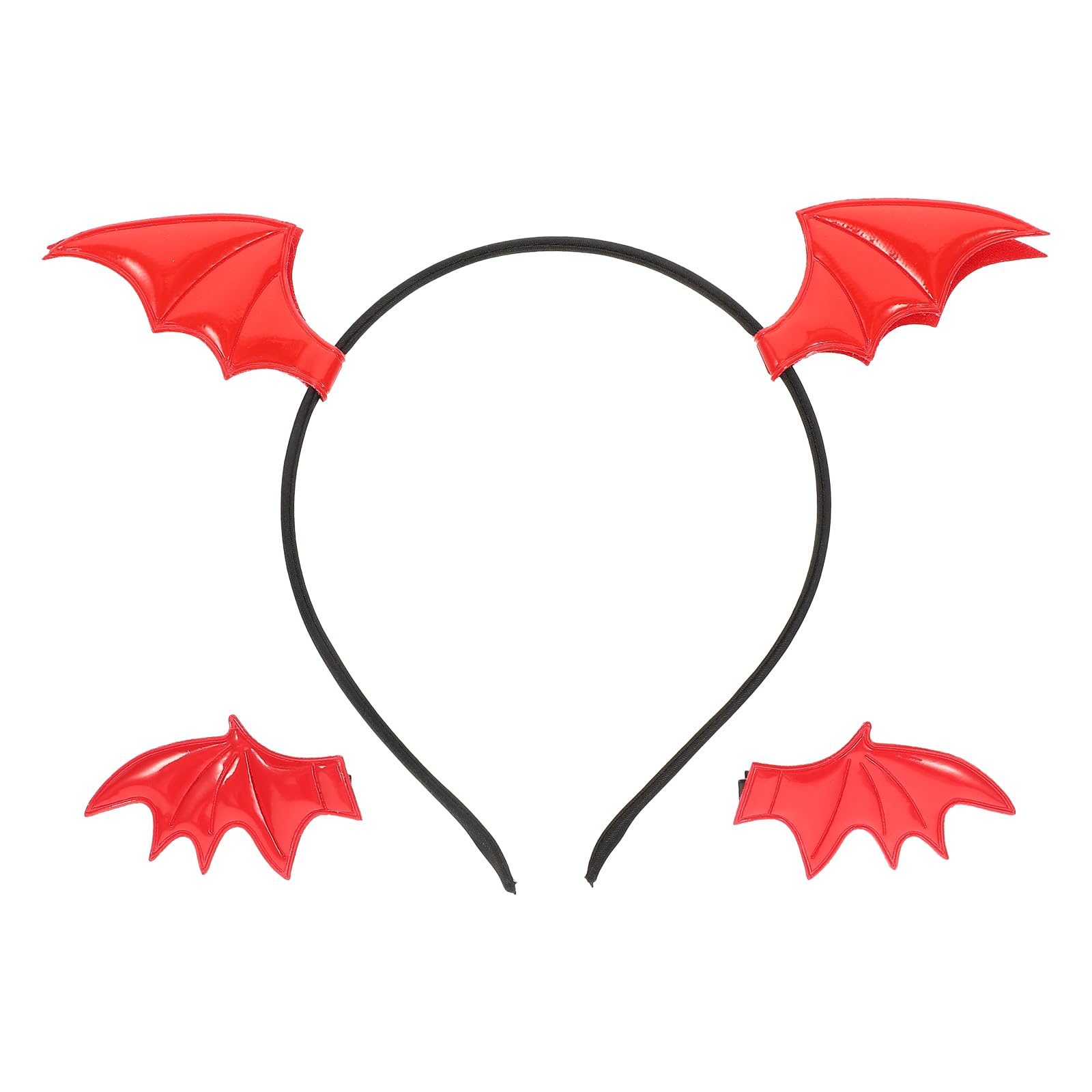 Beaupretty Halloween Bat Wings Headband with Clips - Red Bat Wing Hair Accessory for Women & Girls | Perfect for Halloween Costumes, Cosplay, and Themed Parties