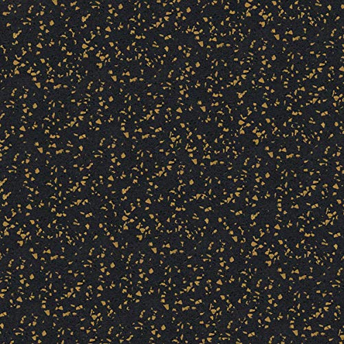 Premium 3/8in (9mm) Thick 4' x 30' Hi-Color Rubber Flooring Rolls - 20% Gold Protective Exercise Mats for Home Gym, Yoga Studio & Commercial Fitness Centers - Non-Slip, Durable Gym Flooring Solution