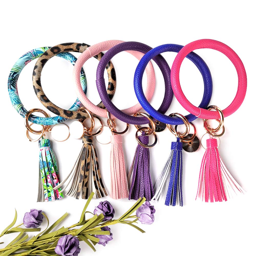 3pcs Stylish Wristlet Keychain Bracelet Set - Fashionable Round Keyring with Tassel for Women & Girls | Never Lose Your Keys Again | Perfect for Daily Use, Travel, and Gift Giving