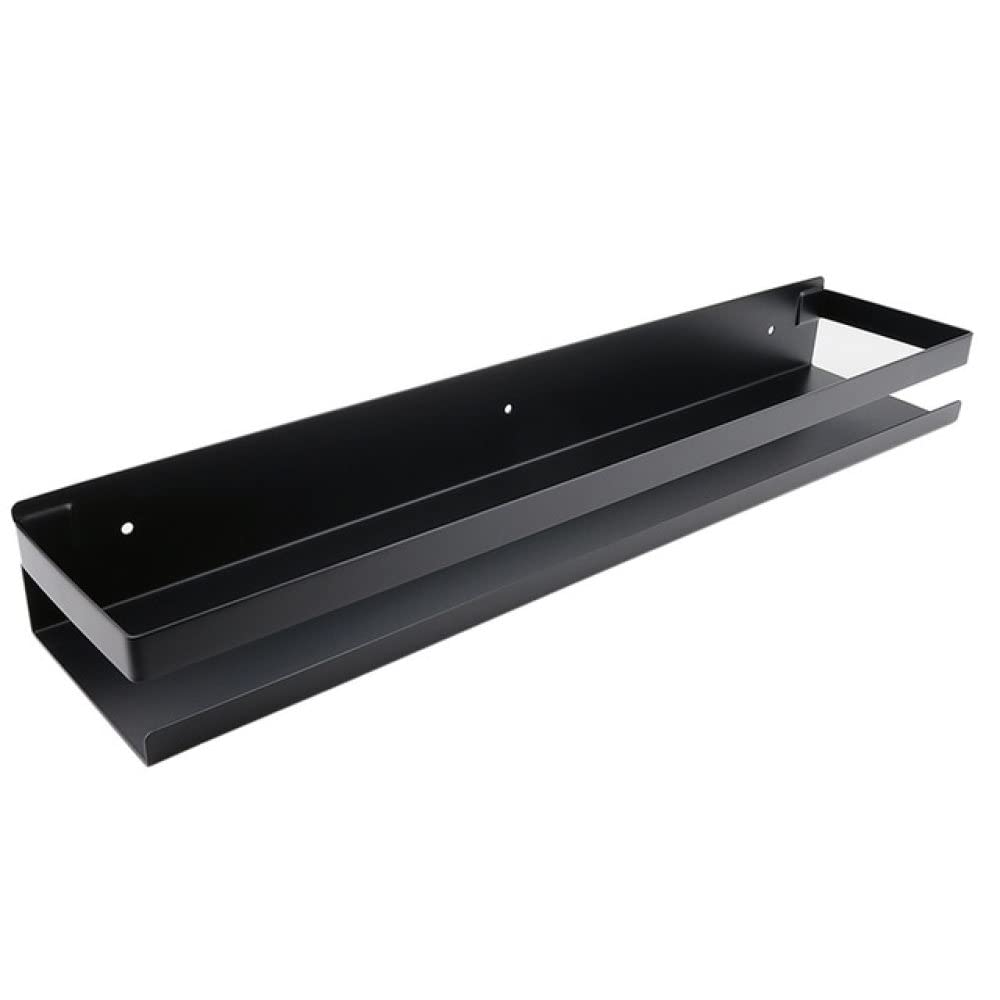 Stainless Steel Shower Shelf - Black Bathroom Storage Organizer with Strong Adhesive, Square Design for Kitchen & Bathroom (20cm/30cm/40cm/50cm) - Perfect for Shower Caddies, Soap Dishes & Toiletries Organization