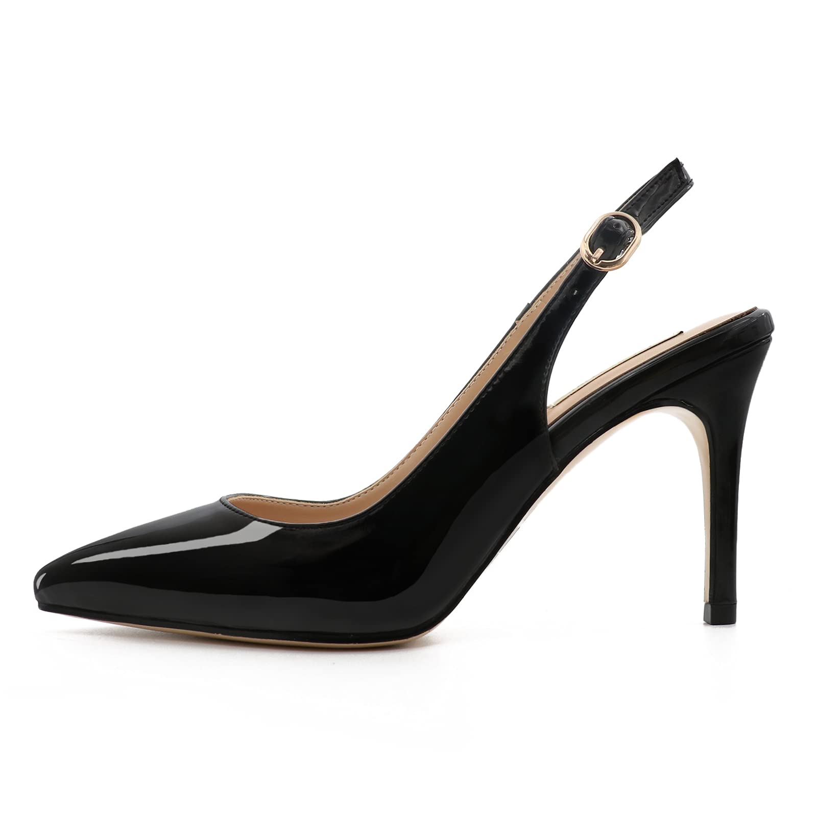 JOY IN LOVE Women's Kitten Heels - Slingback Pointed Toe Pumps Sandals | Comfortable Dress Shoes for Office, Party & Wedding