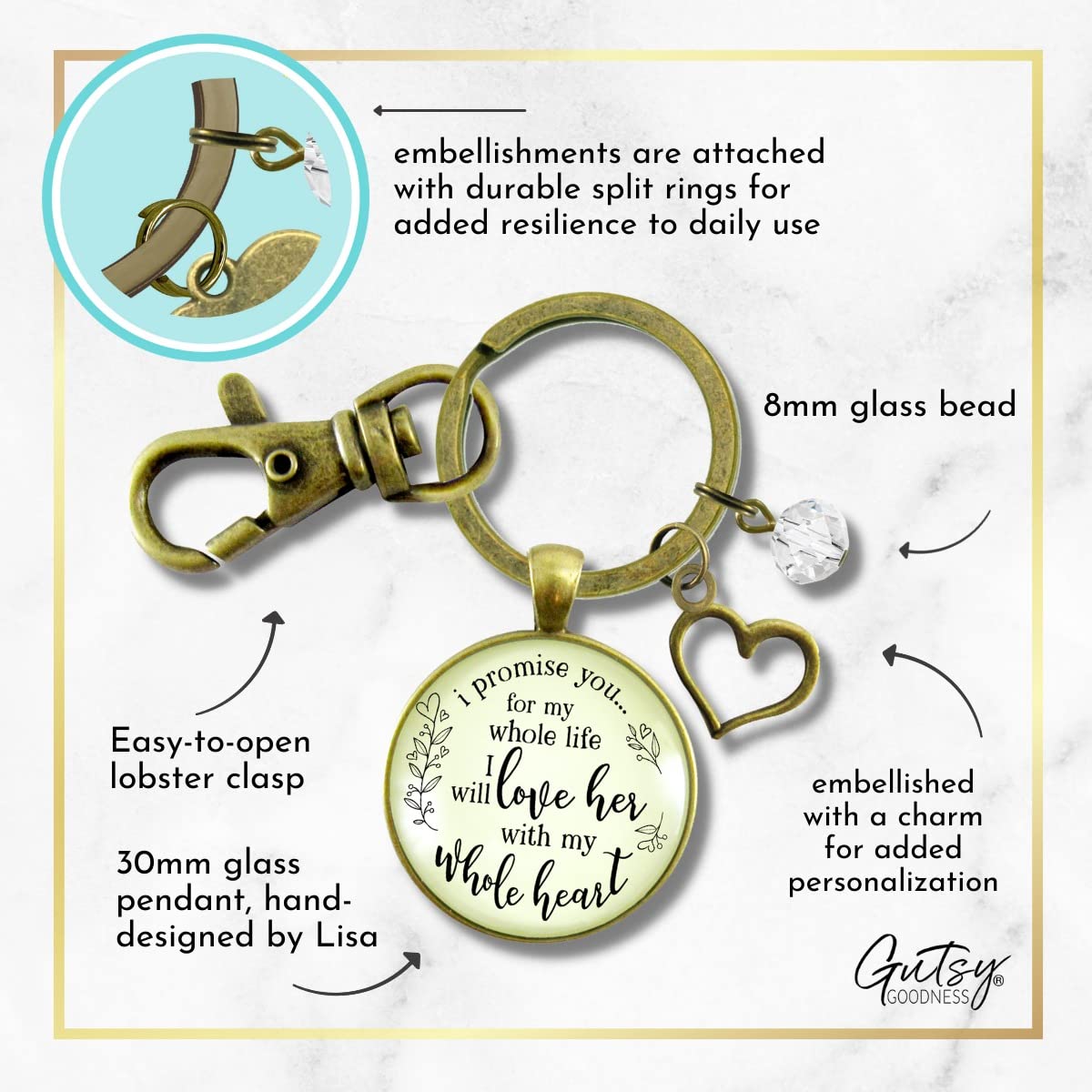 Funny Mother-in-Law Keychain - 'I Promise To Love Her' Wedding Gift for Groom - Stainless Steel Jewelry Keepsake - Perfect for Bridal Shower, Rehearsal Dinner & Anniversary Gifts