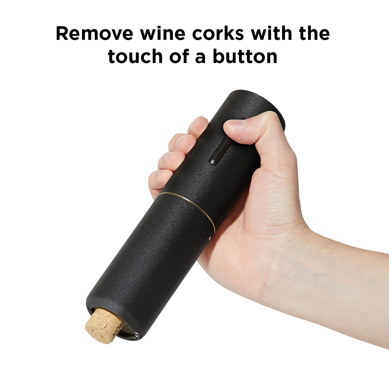 Premium Electric Wine Opener with Foil Cutter & Marble Charging Base - Automatic Corkscrew for Easy Bottle Opening - Perfect for Dinner Parties, Wine Tasting & Home Bars (Black)