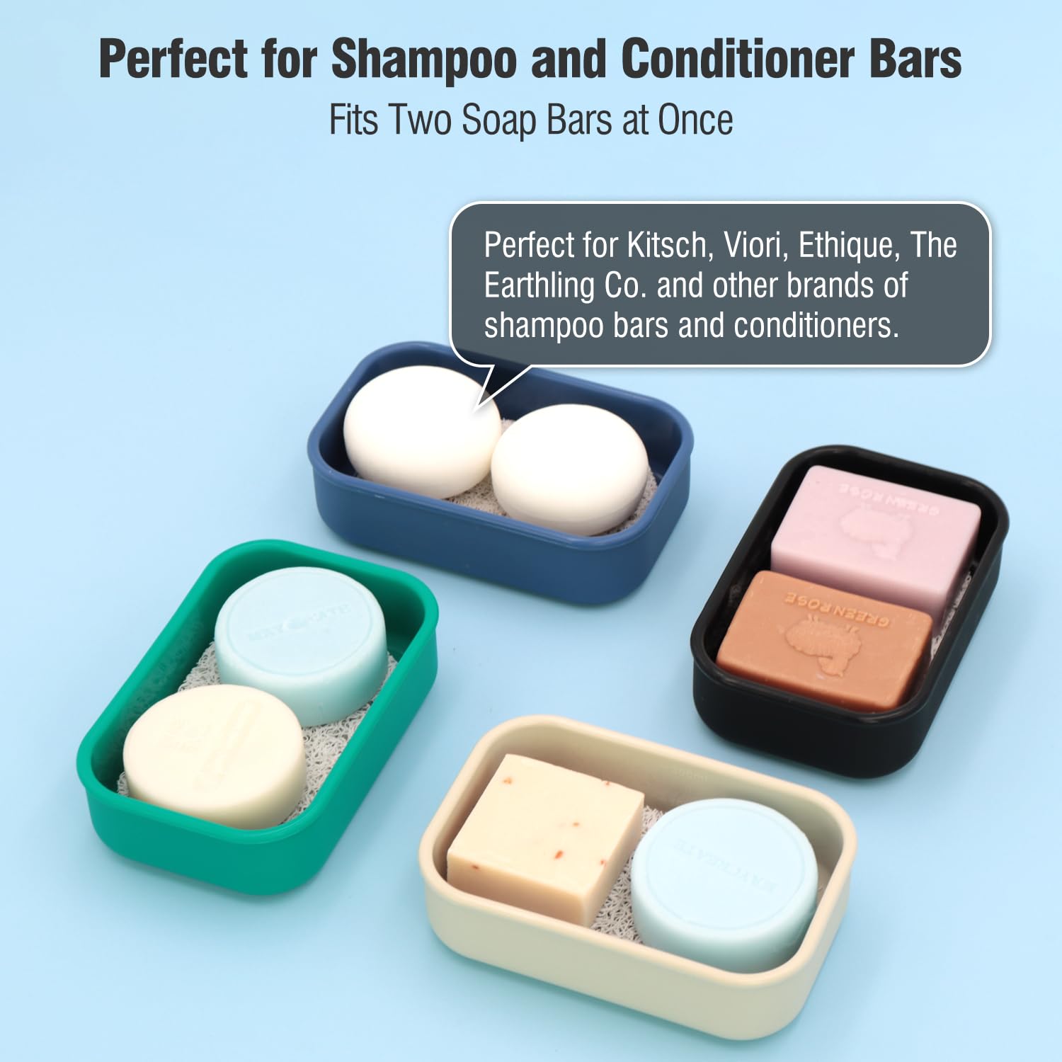 Leak Proof Travel Soap Case - Silicone Soap Container with Drainage Layer | Portable Bar Soap Holder for Bathroom, Camping, Gym | Easy to Clean & Reusable | Perfect for Travel, Outdoor Adventures & Daily Shower Use (Green)