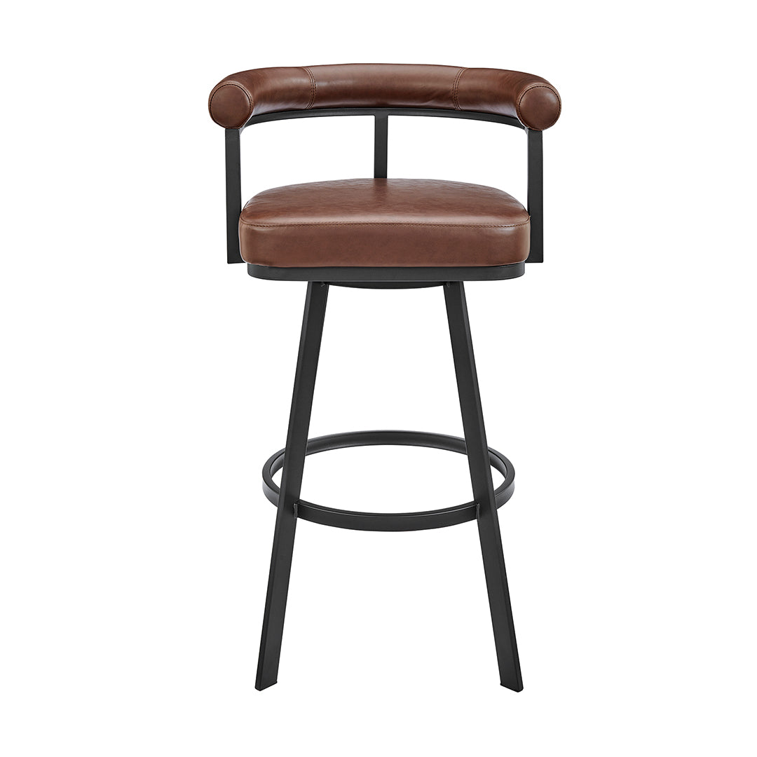 Magnolia Swivel Stool - Adjustable Height Modern Bar Stool with 360° Rotation for Kitchen Island, Breakfast Nook & Home Office - Comfortable PU Seat & Sturdy Metal Base