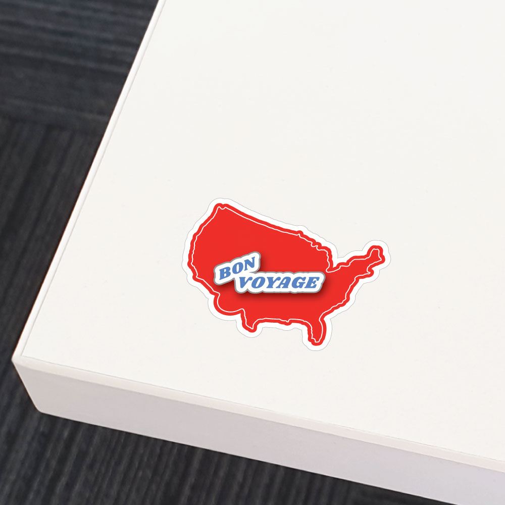 Bon Voyage Sticker Decal - Travel Themed Vinyl Decals for Luggage, Suitcases & Water Bottles - Perfect for Vacation, Road Trips & Adventure Travel Accessories