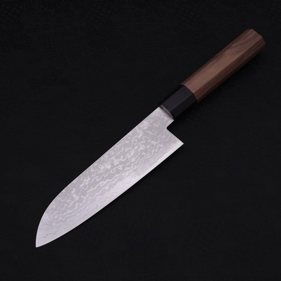 Premium Santoku Knife 7 Inch - VG-10 Damascus Steel Blade with Walnut Handle - Japanese Kitchen Knife for Slicing, Dicing & Chopping Vegetables, Meat & Fish - Perfect for Home Chefs & Professional Cooks