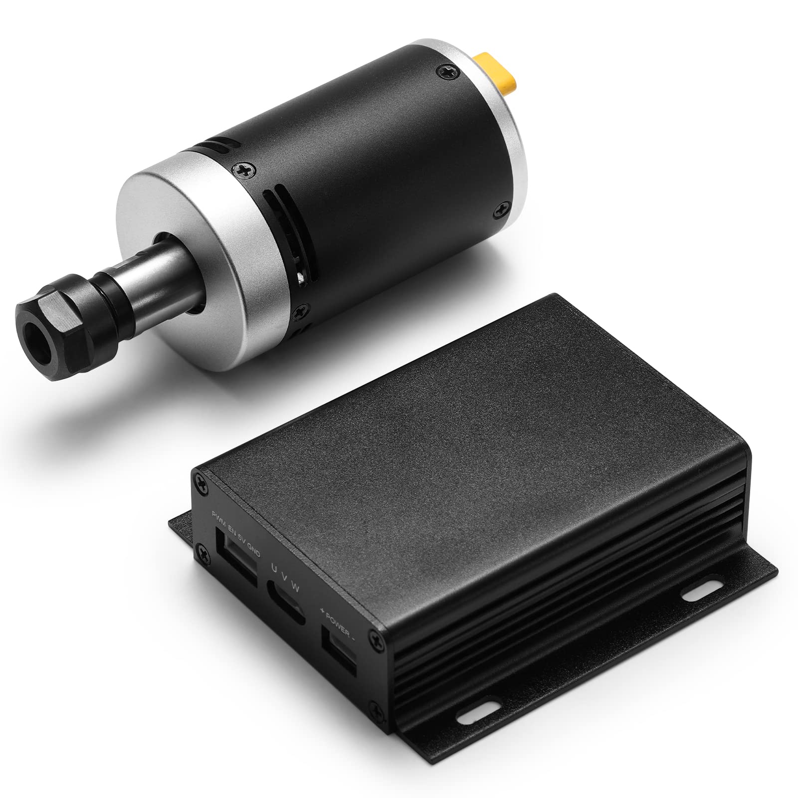 24V 12000RPM CNC Brushless Motor DC Spindle Kit with Drive Board & Collet Holder - Compatible with 3018 Series CNC Machines for Wood Carving, PCB Milling & Metal Engraving
